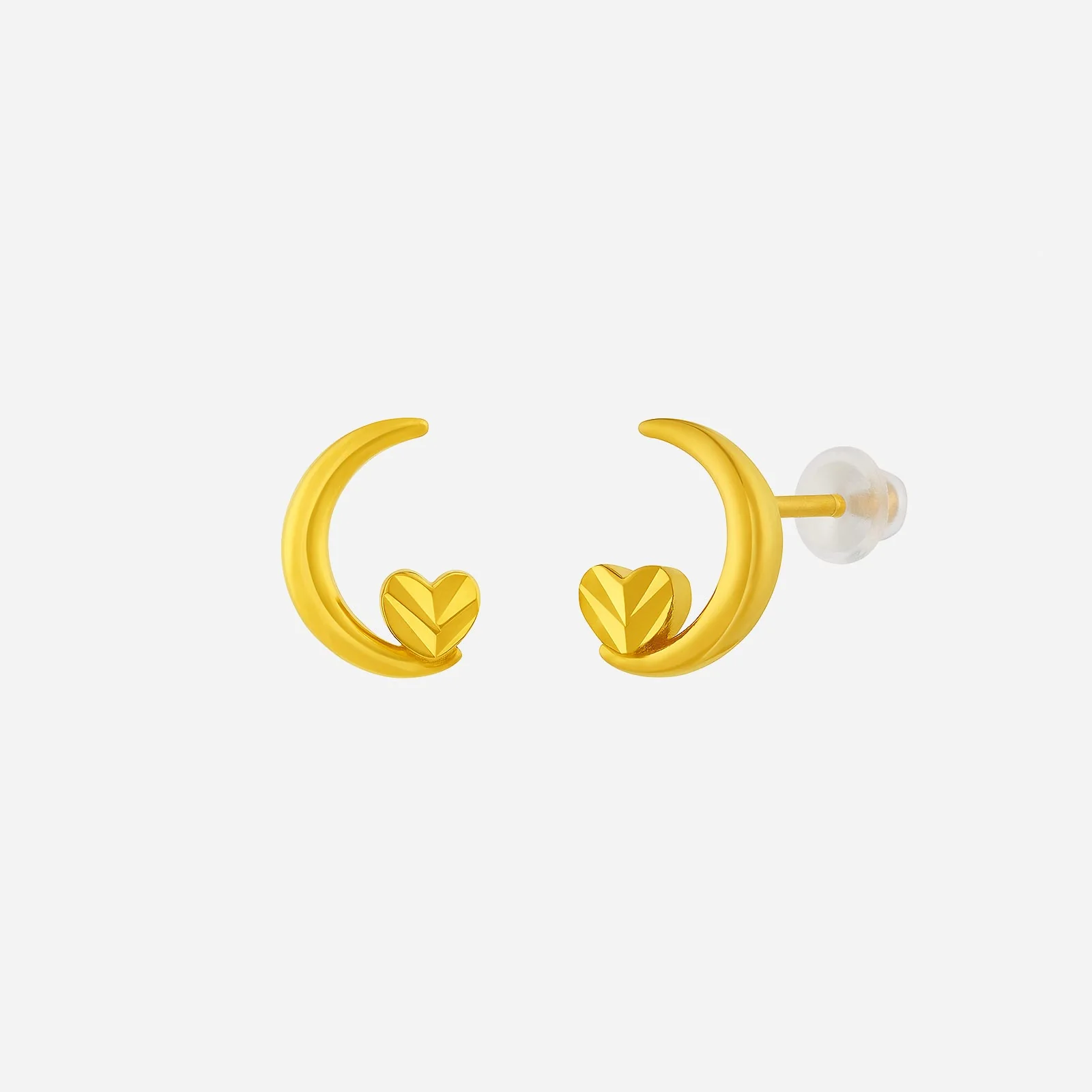 Arc of Heart Earrings in Yellow Gold (H999STYLE1499A)