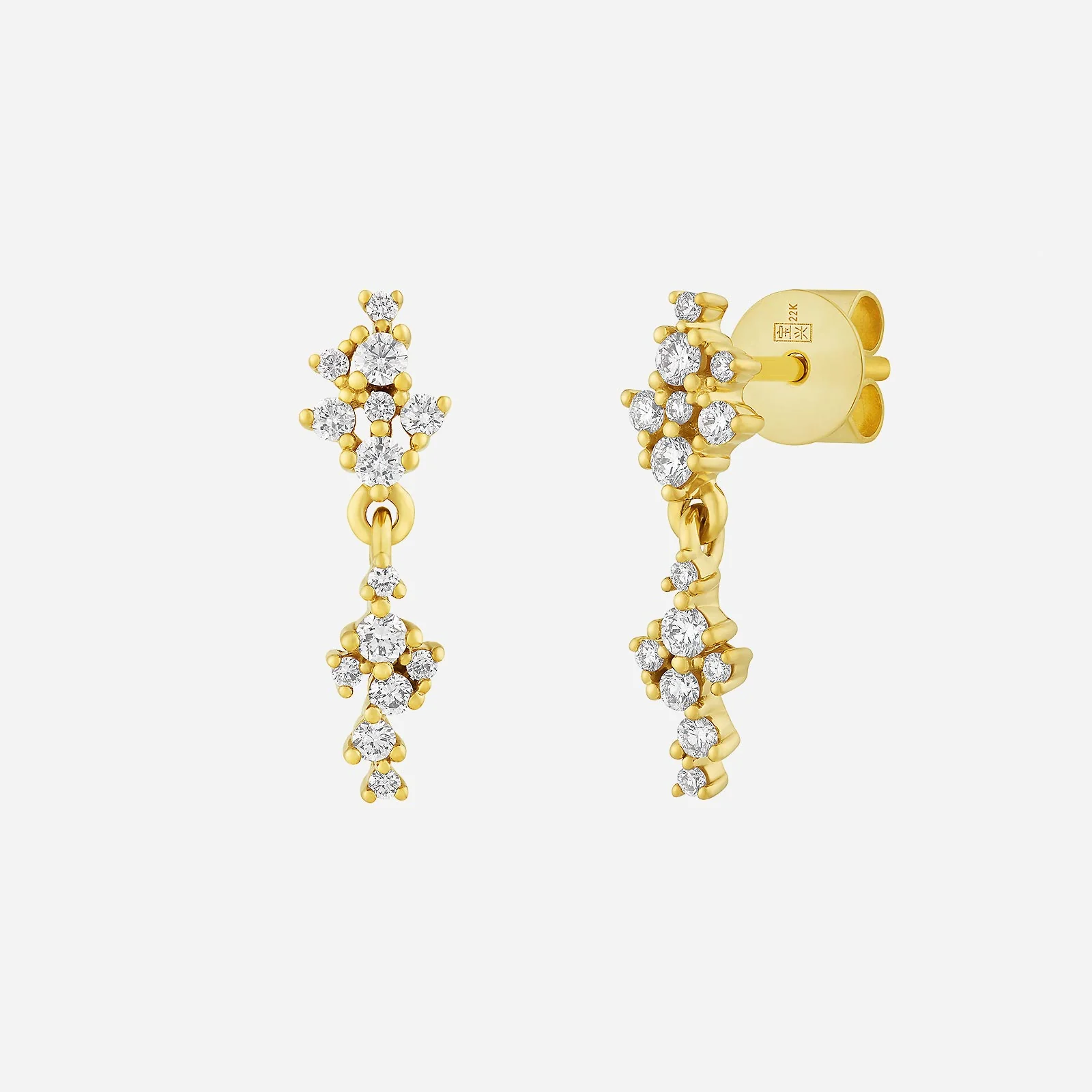 Asterism Diamond Earrings in Yellow Gold	 (HDIAGROUP214V1598A)