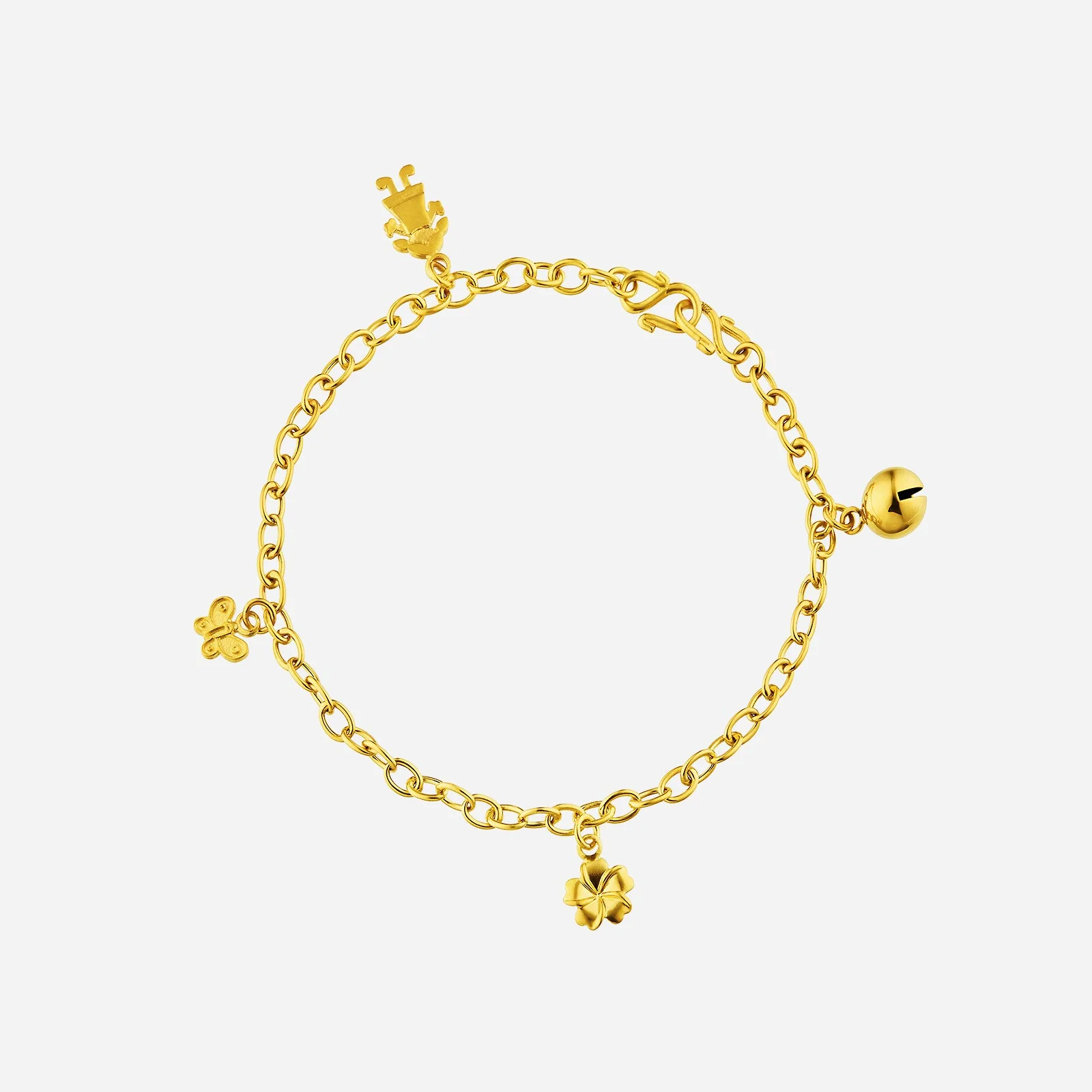 Baby Girl Charm Anklet in Yellow Gold	 (K22KBABY0014A)