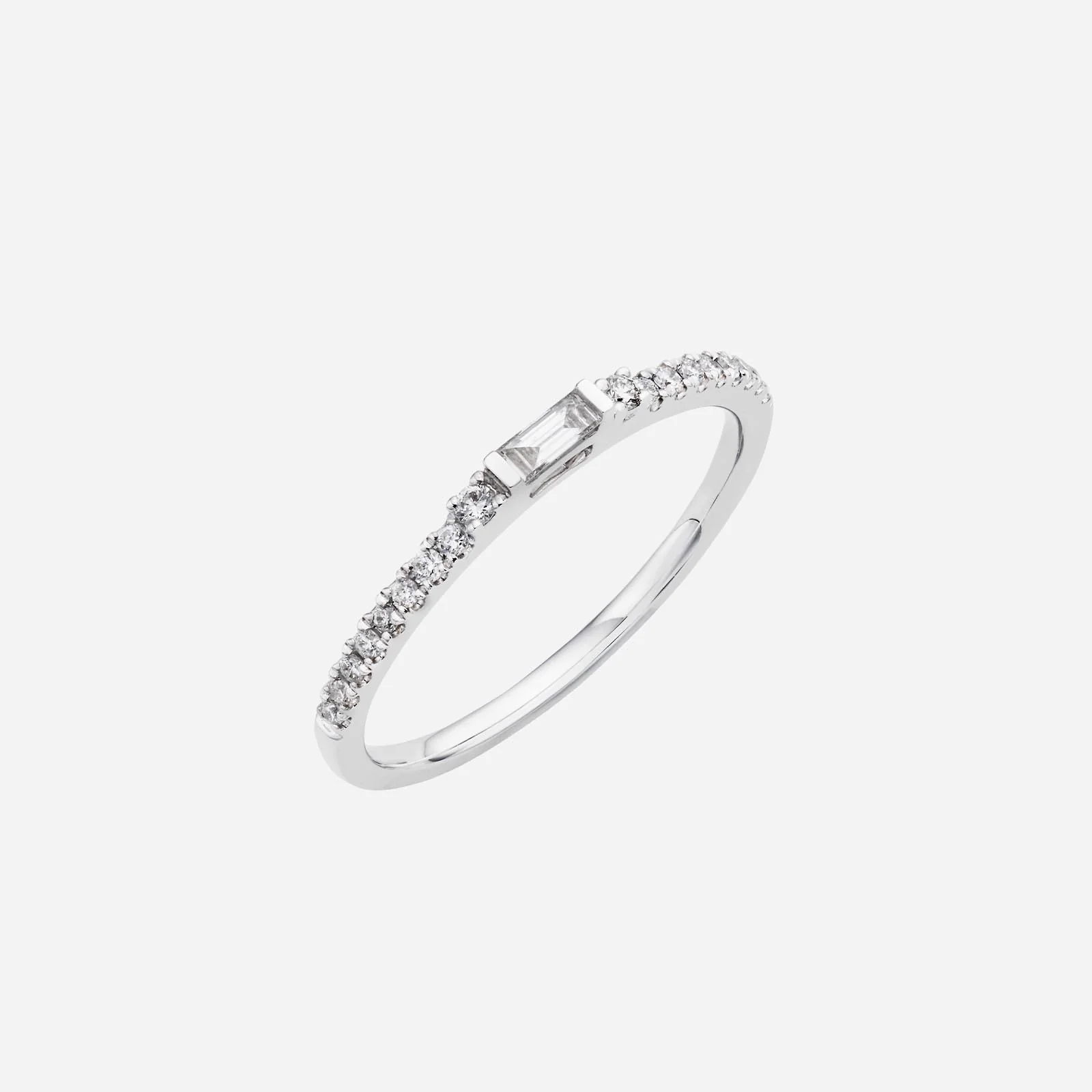 Baguette Pave Diamond Ring in White Gold (AFREESTYLE0553A)