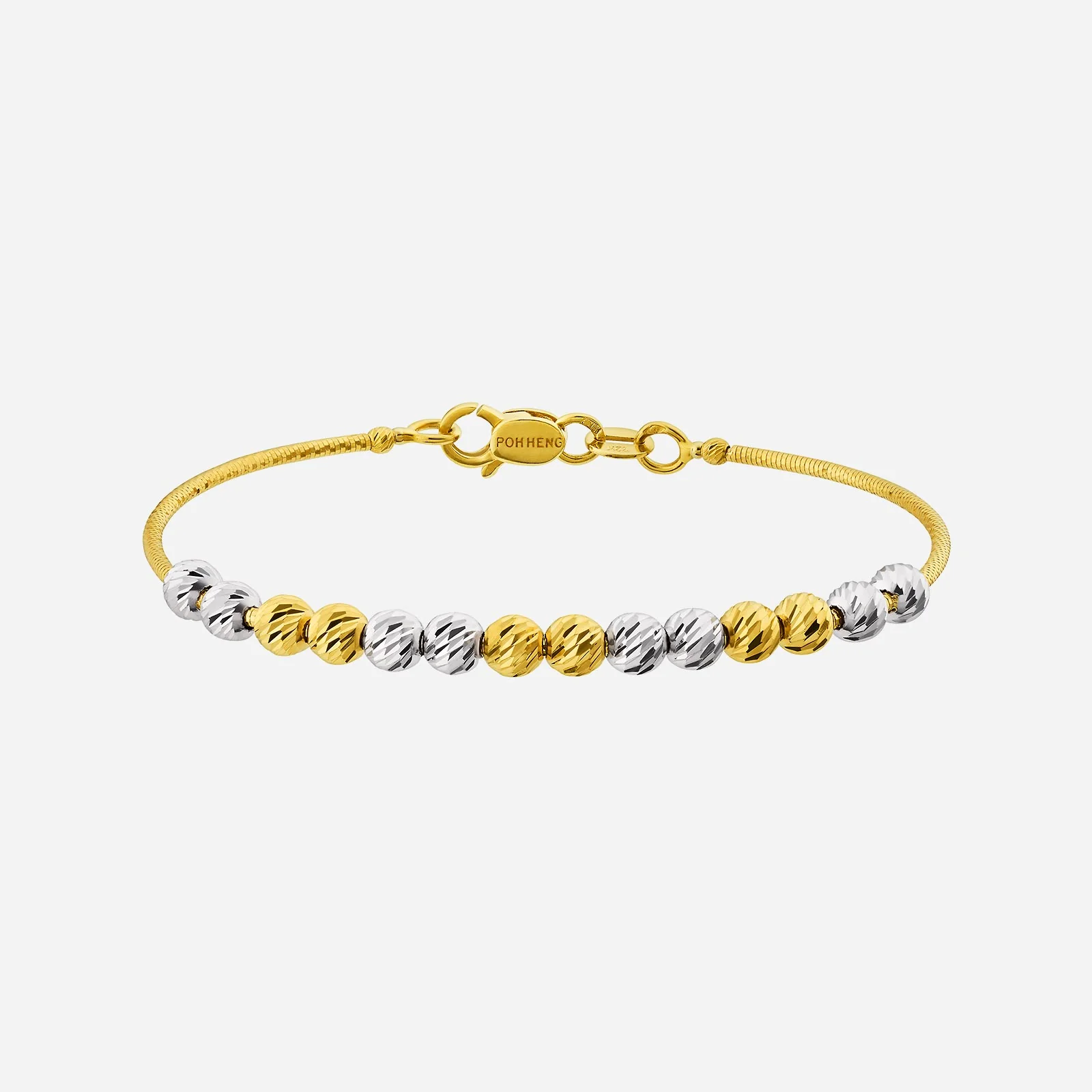 Beaded Bangle in Yellow White Gold (DSTYLE0147A)
