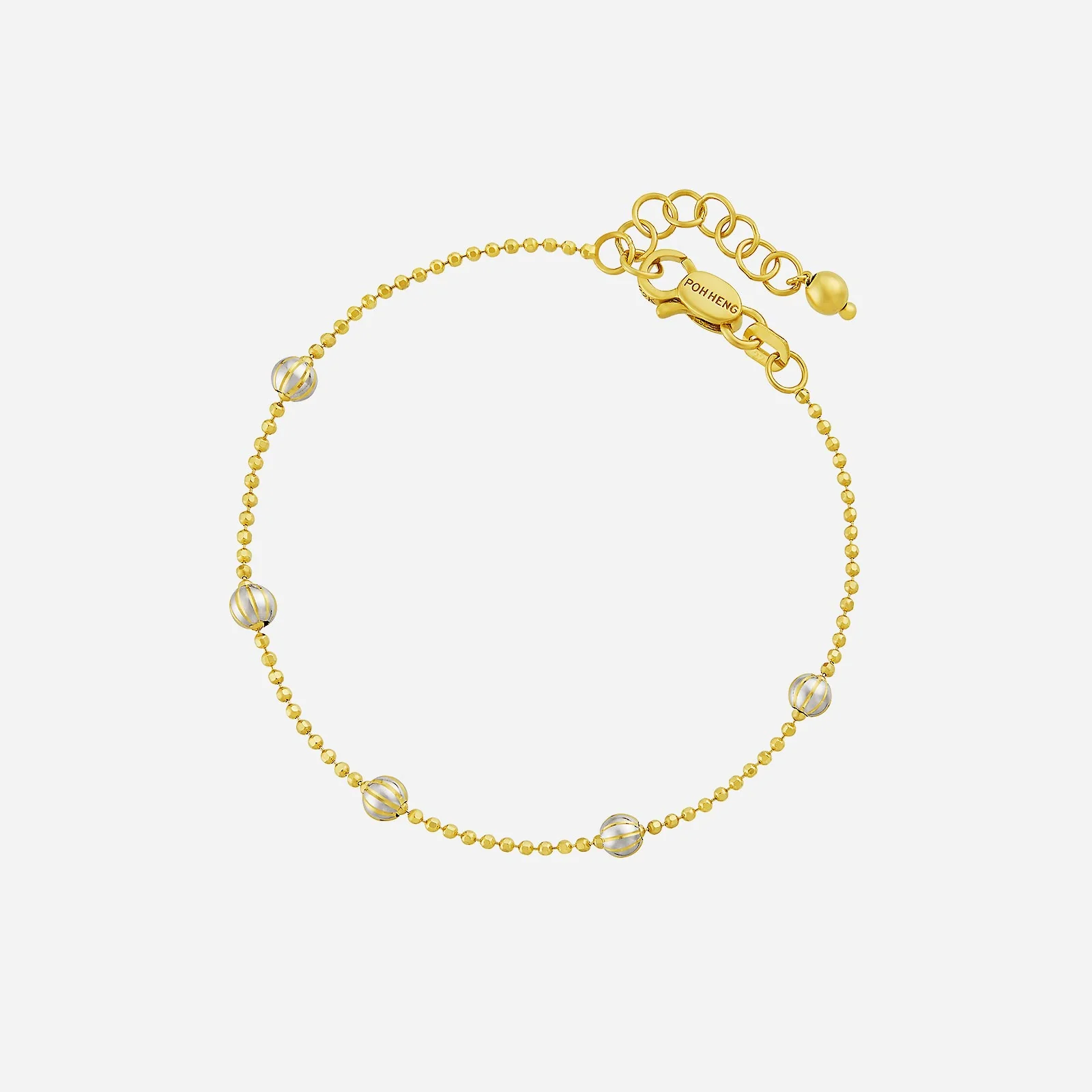 Beaded Bracelet in Yellow White Gold (E22KSTYLE0622A)