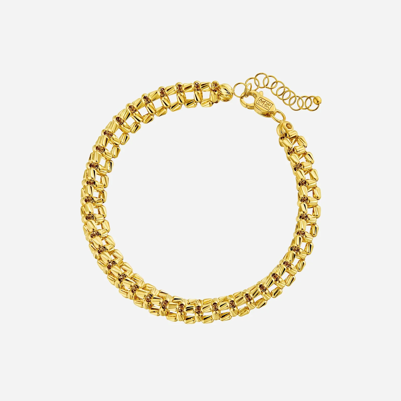 Beaded Chain Bracelet in Yellow Gold (E22KGROUP166V0517A)