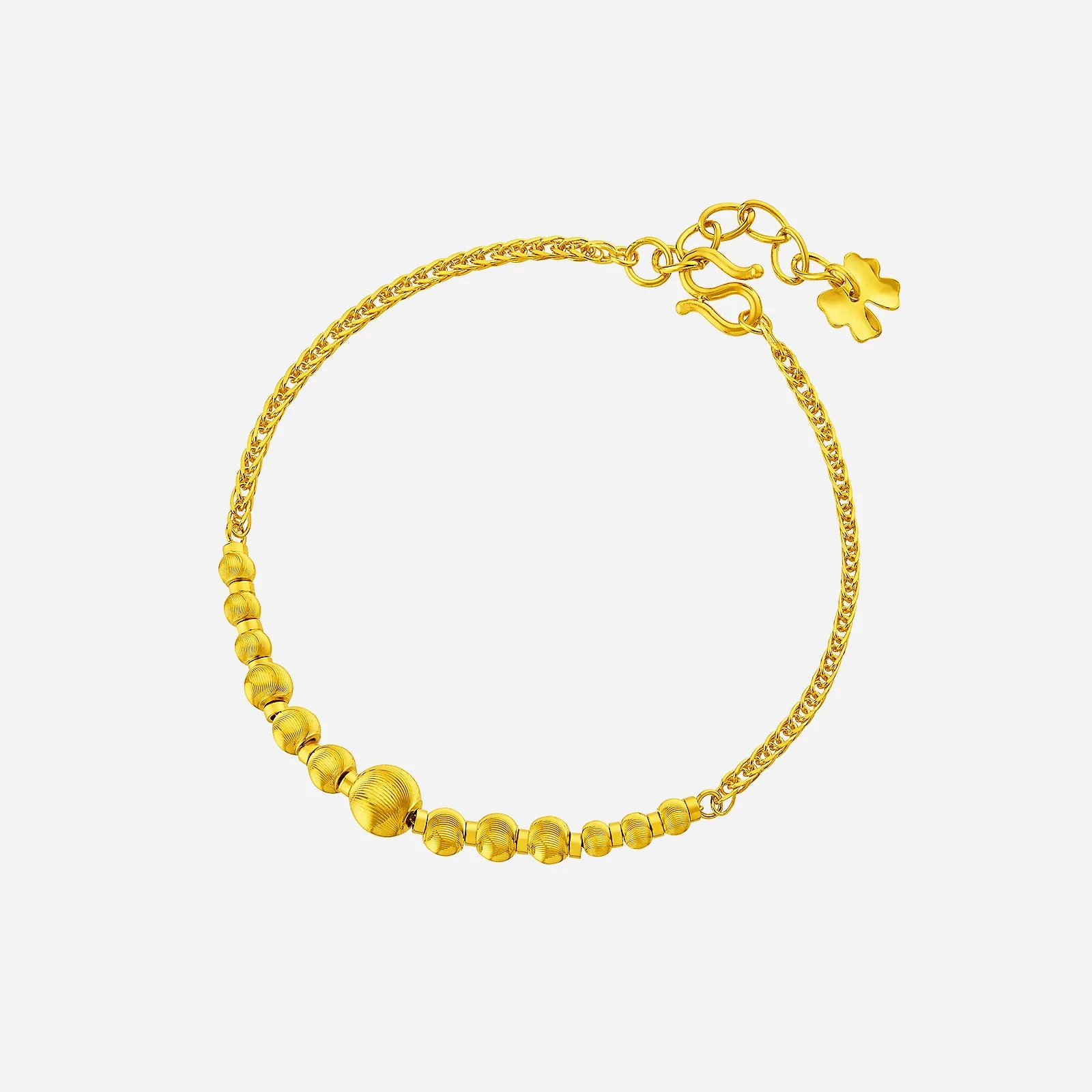Beaded Chain Bracelet in Yellow Gold (E999STYLE0567A)