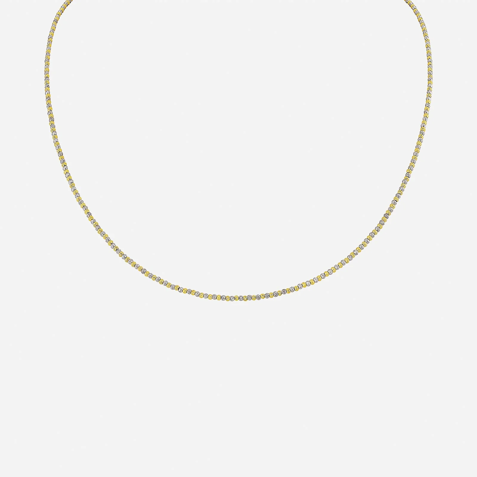 Beaded Chain Necklace in Yellow White Gold (F22KGROUP167V0452A)