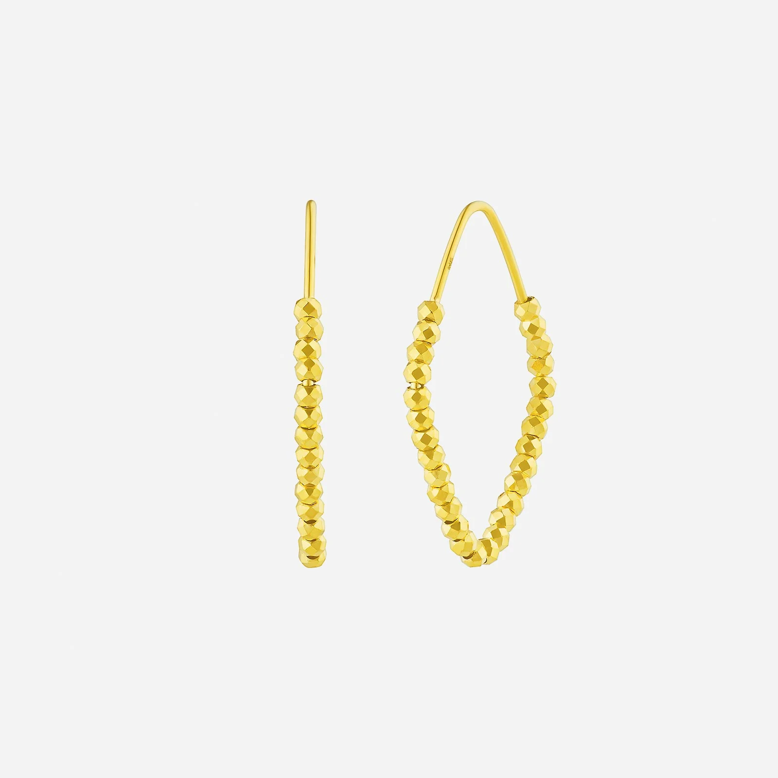 Beaded Hoop Earrings in Yellow Gold (H22KSTYLE1393A)