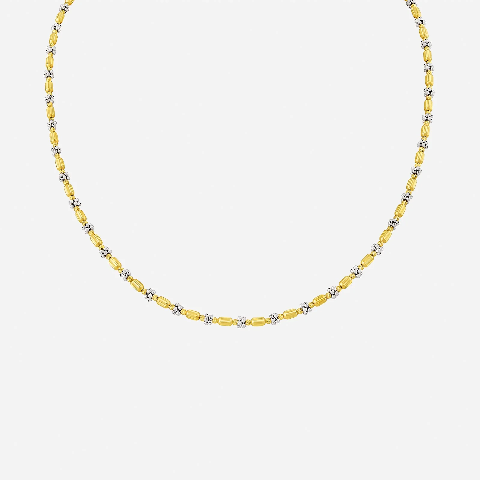 Beaded Necklace in Yellow White Gold (F22KGROUP194V0518A)