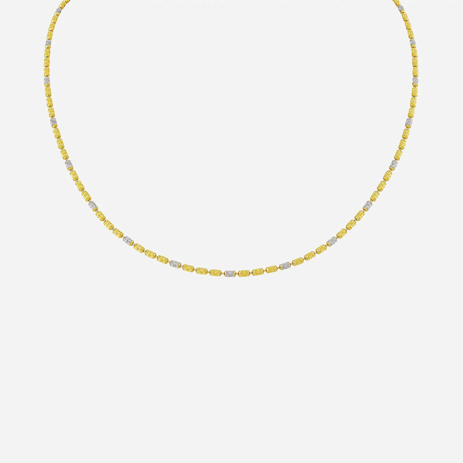 Beaded Necklace in Yellow White Gold	 (F22KGROUP198V0520A)