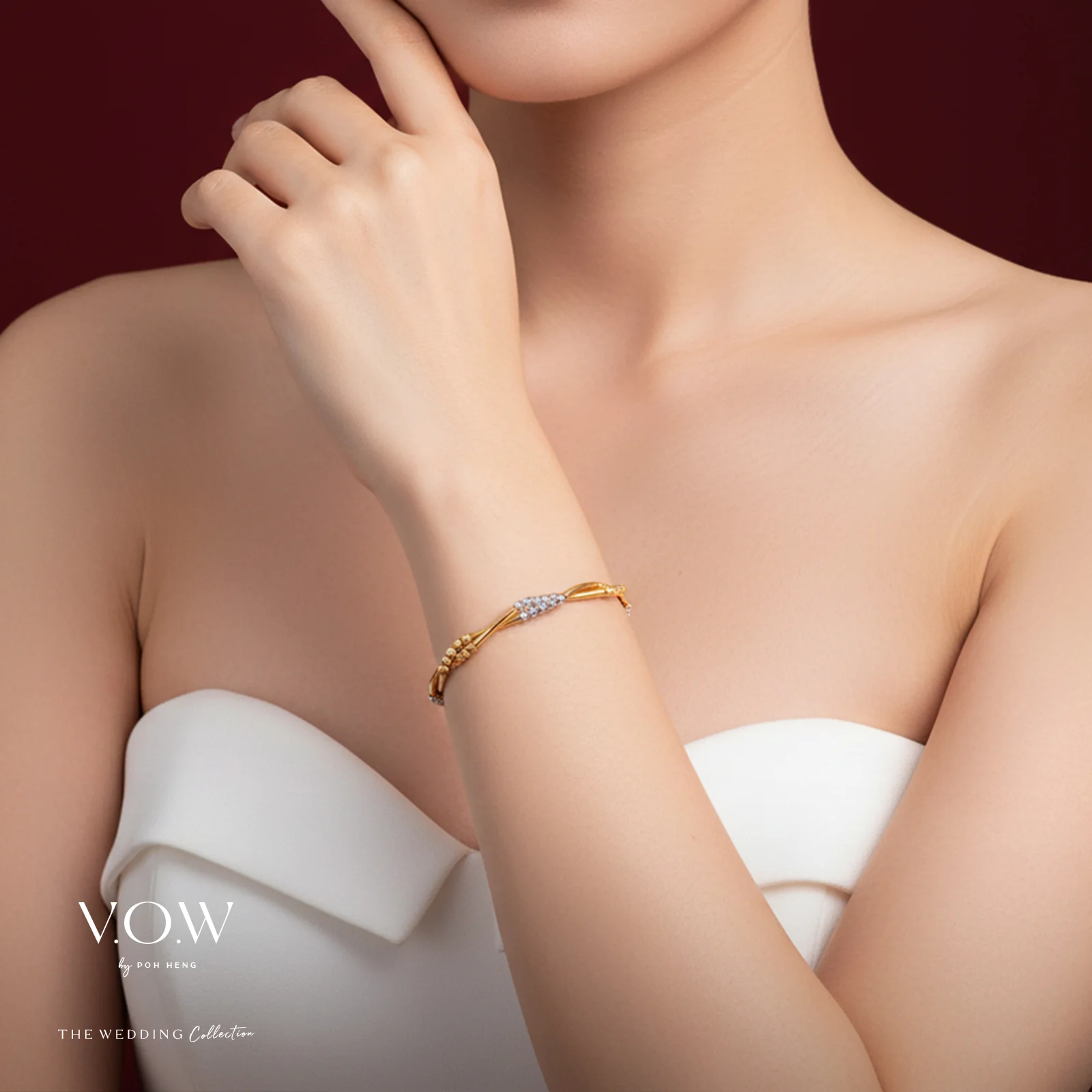 Beads of Love Bracelet in Yellow White Gold	 (EGROUP007U0219A) - Image 2
