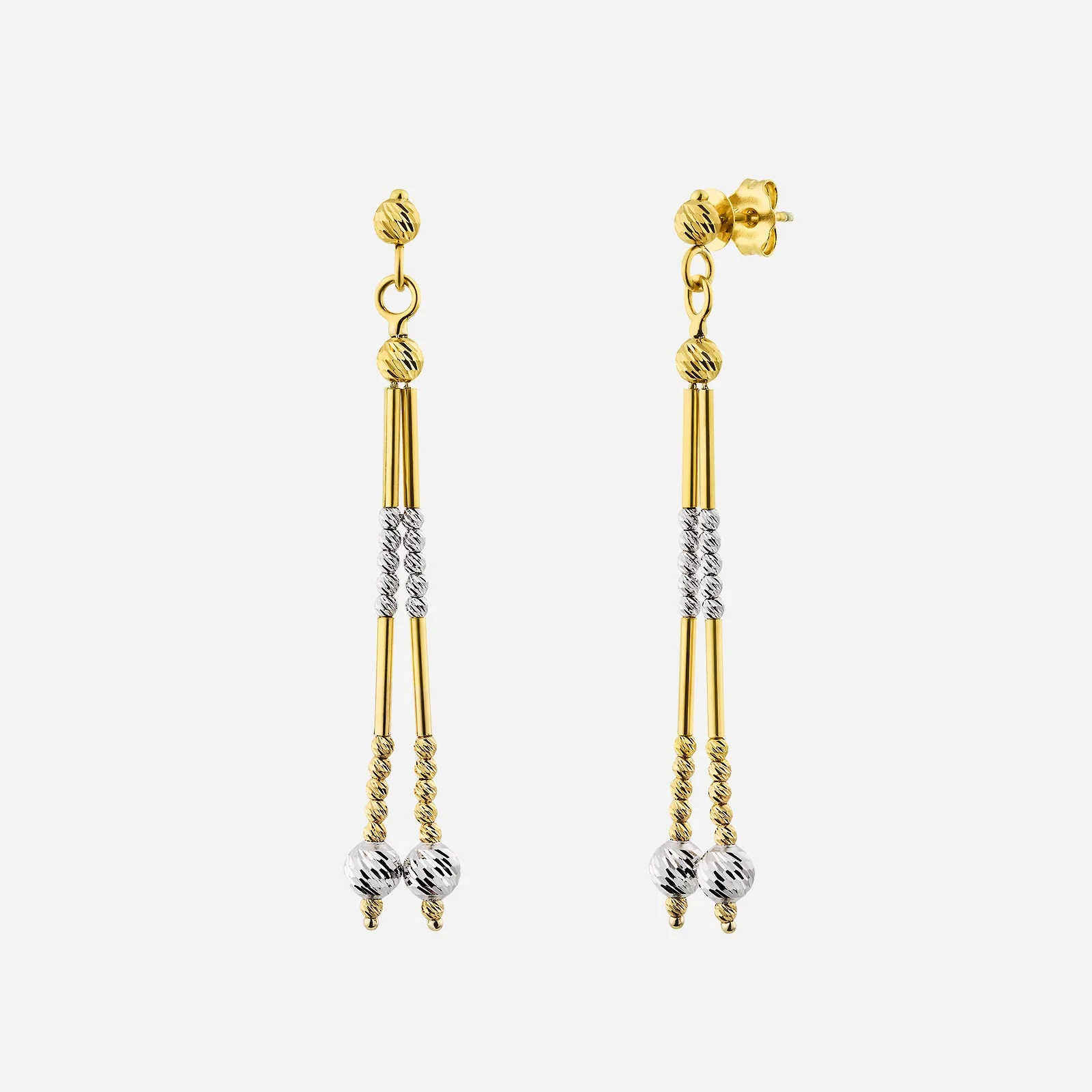 Beads of Love Earrings in Yellow White Gold (HGROUP007U1250A)