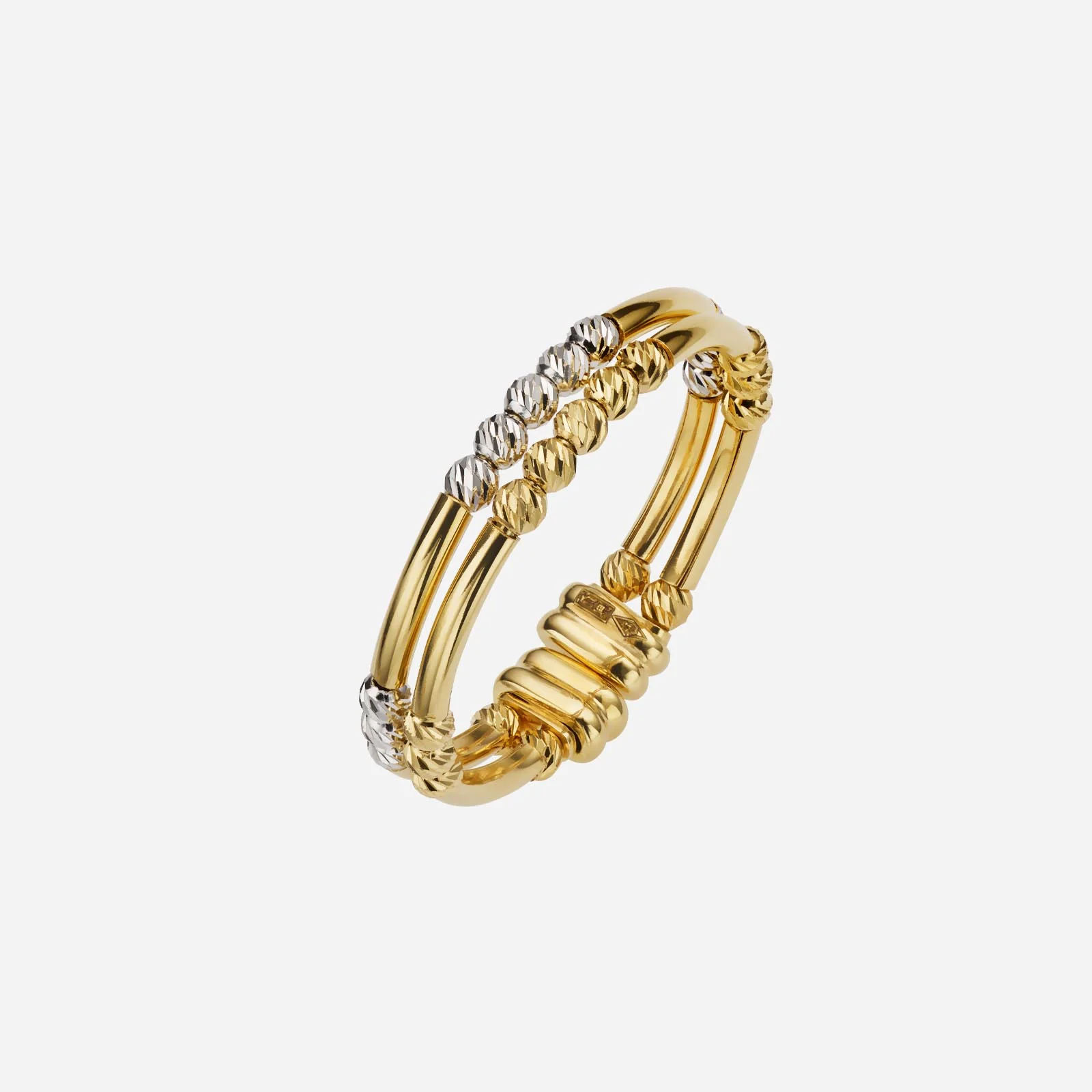 Beads of Love Ring in Yellow White Gold (AGROUP007U0416A)