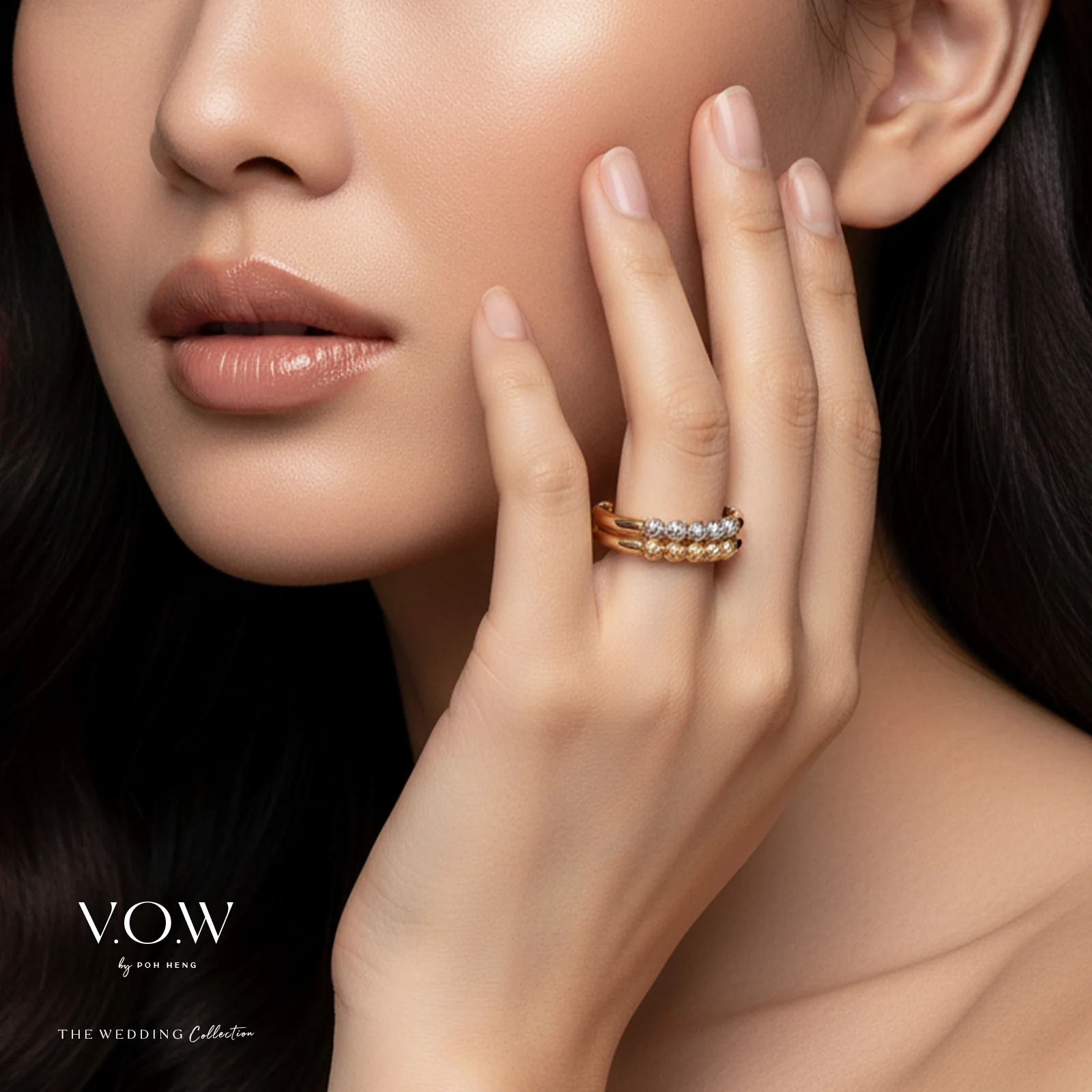 Beads of Love Ring in Yellow White Gold (AGROUP007U0416A) - Image 2