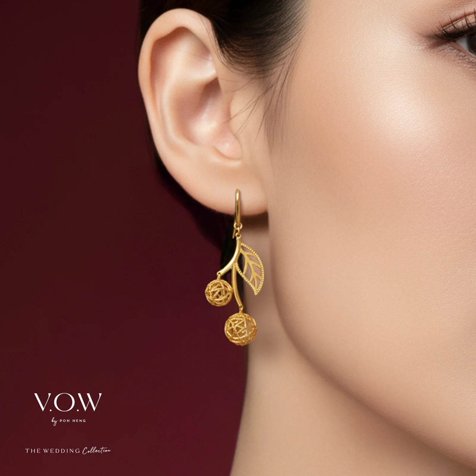 Blissful Eternity Dangling Earrings in Yellow Gold (H22KGROUP153V1399A) - Image 2