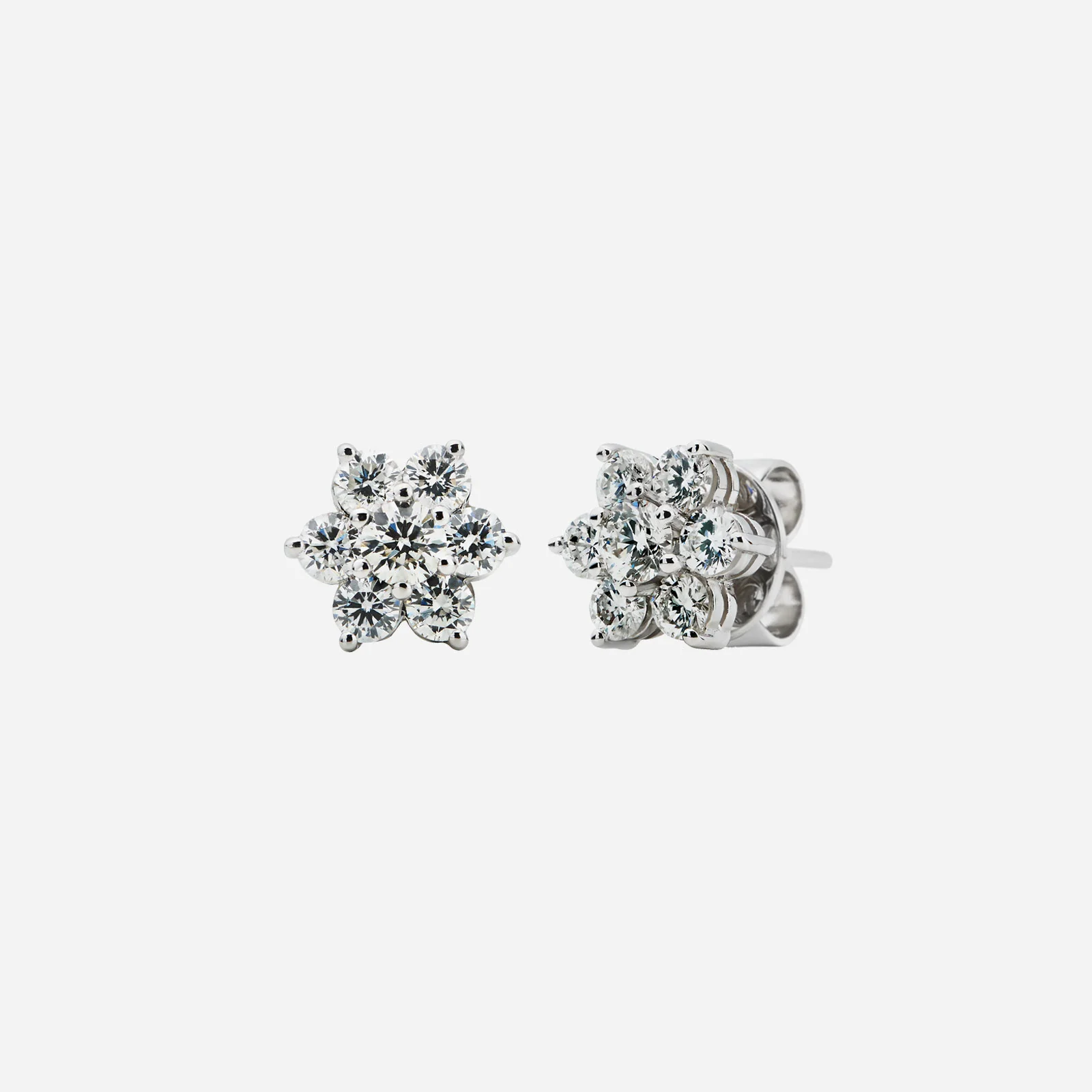 Blossom Diamond Earrings in White Gold (HDIASE117X0372A)