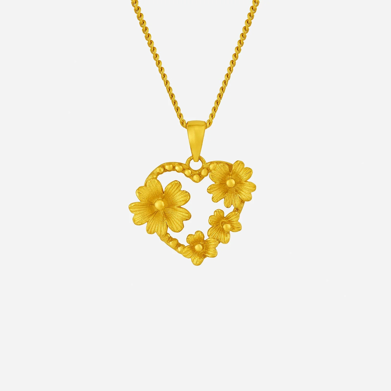 Blossom Heart Pendant in Yellow Gold (G999STYLE1621A)