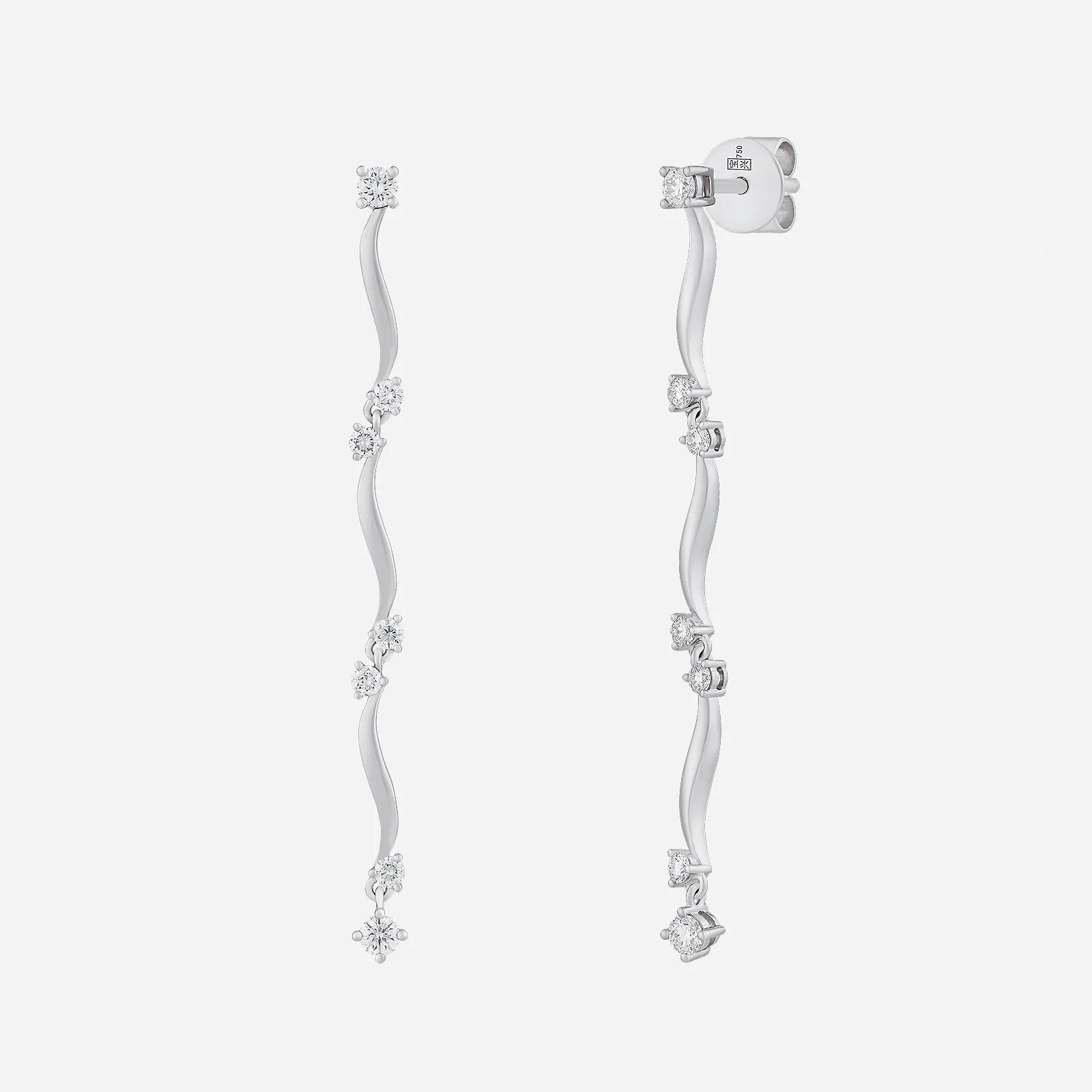 Caressing Waves Diamond Earrings in White Gold (HDIAGROUP197V1567A)