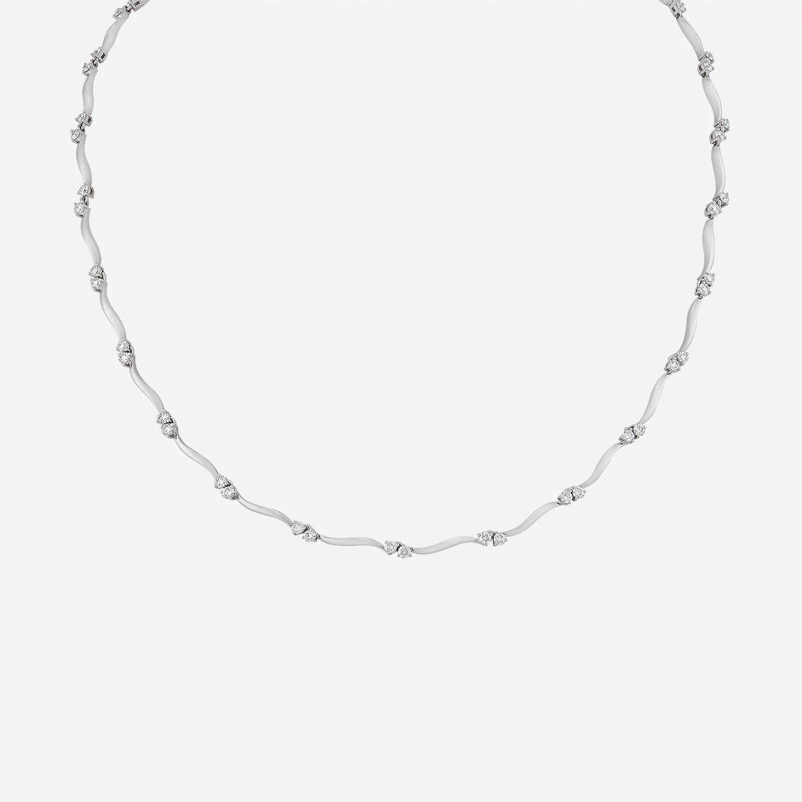 Caressing Waves Diamond Necklace in White Gold (FDIAGROUP197V0519A)