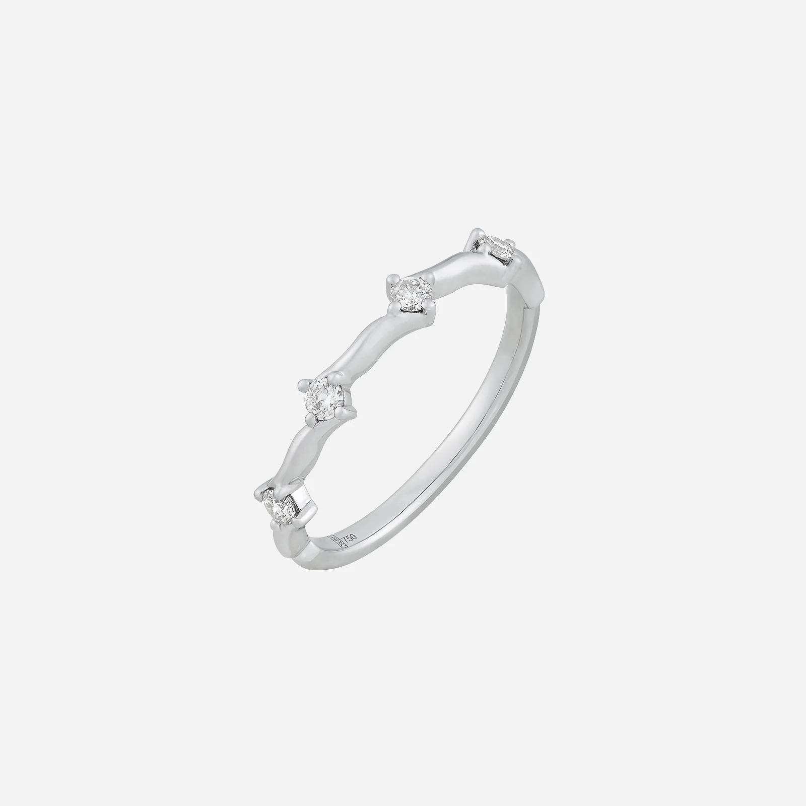 Caressing Waves Diamond Ring in White Gold (ADIAGROUP197V1035A)