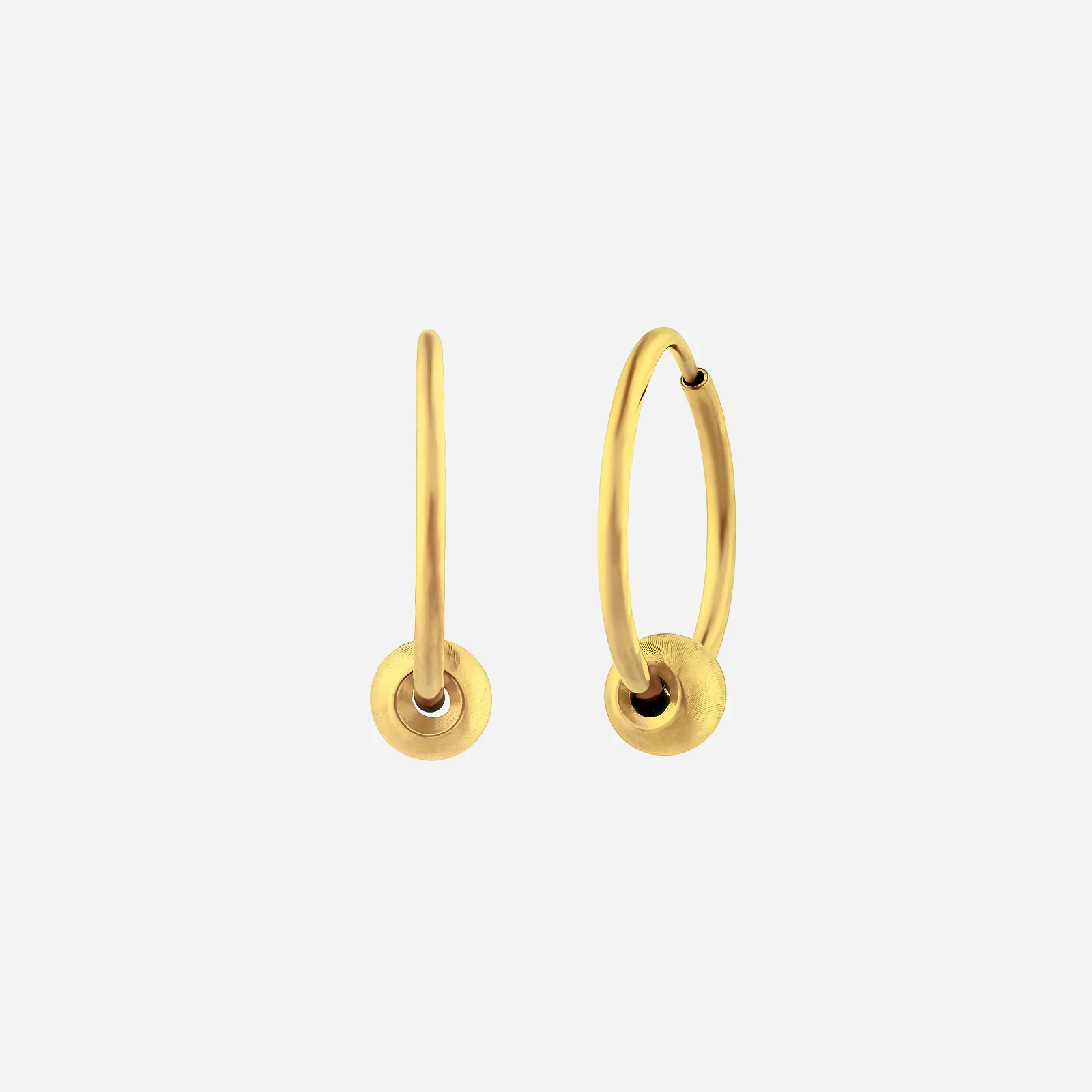 Celestial Bead Hoop Earrings in Yellow Gold (H999STYLE1731A)