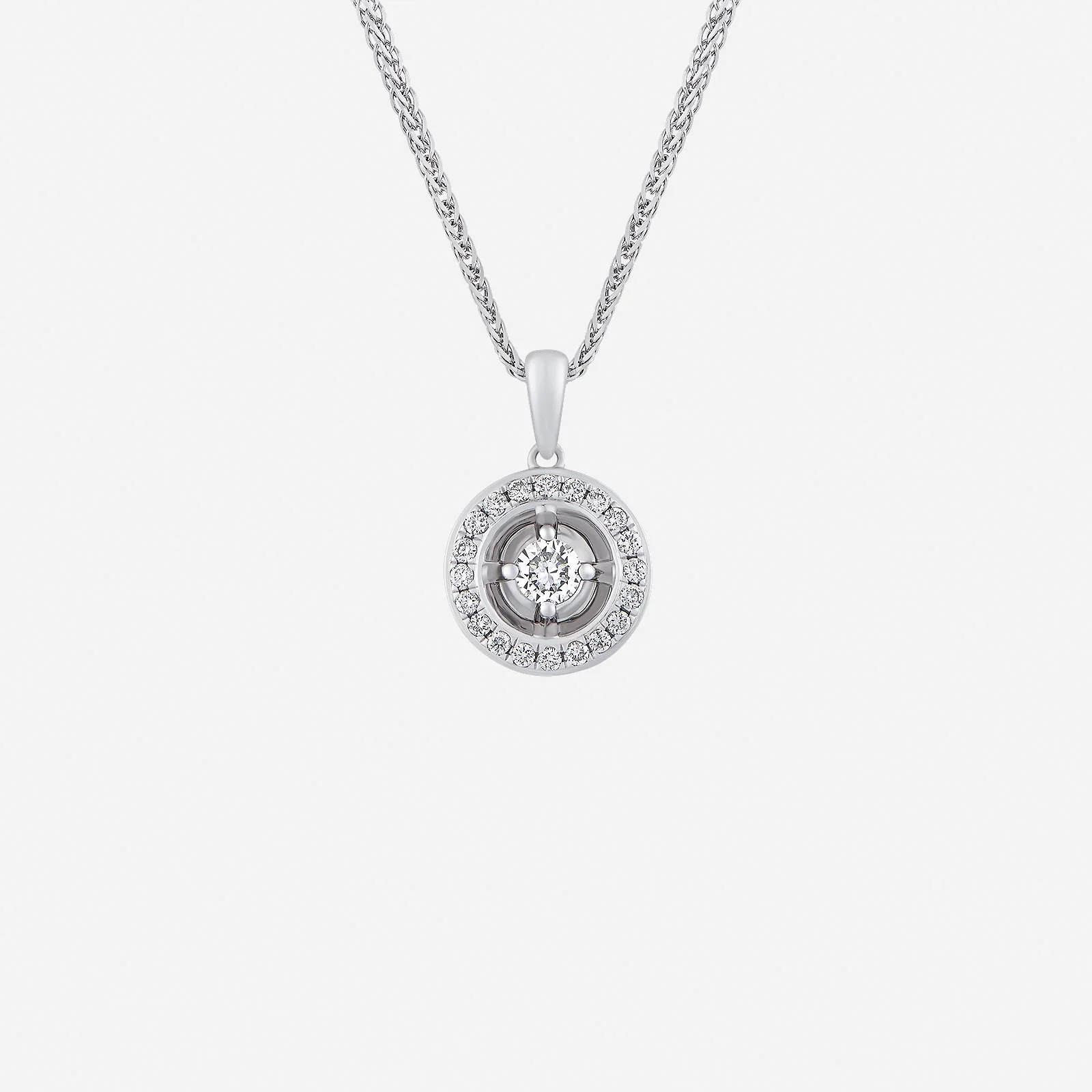 Celestial Halo Diamond Pendant in White Gold (GDIASTYLE1781A)