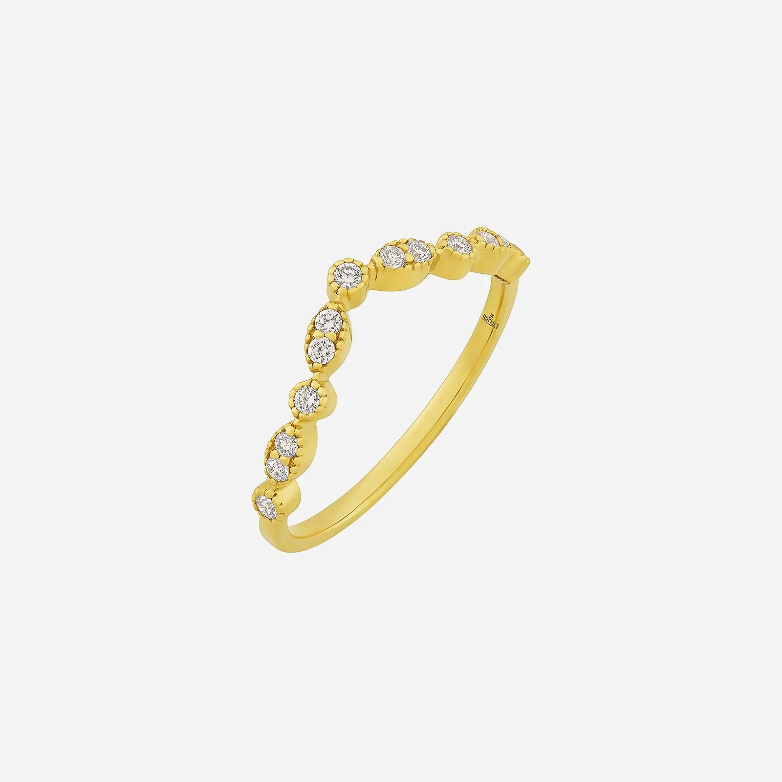 Chevron Diamond Ring in Yellow Gold (ADIAFREESTYLEY0961A)