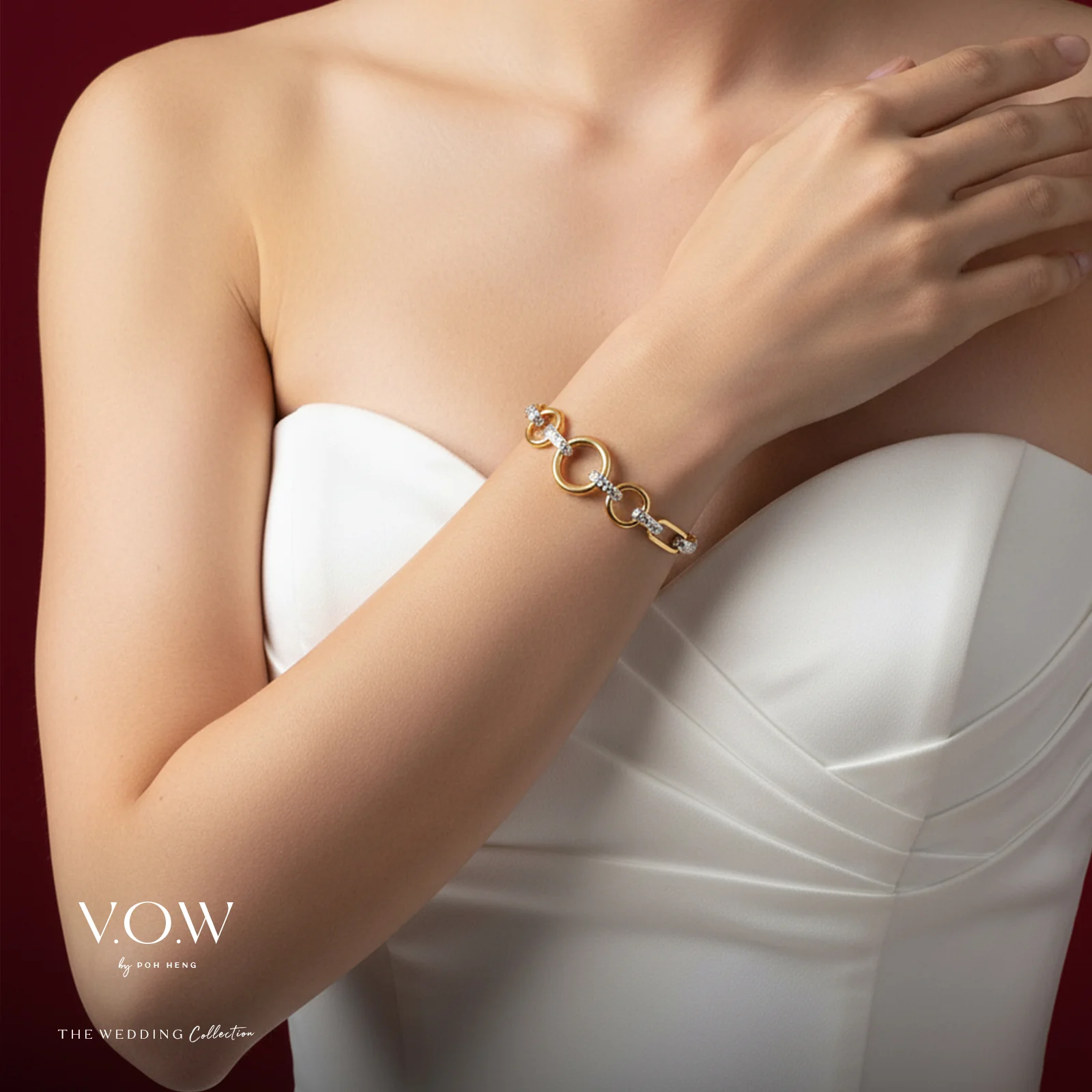 Circle of Glamour Bracelet in Yellow White Gold	 (E22KGROUP236V0676A) - Image 2