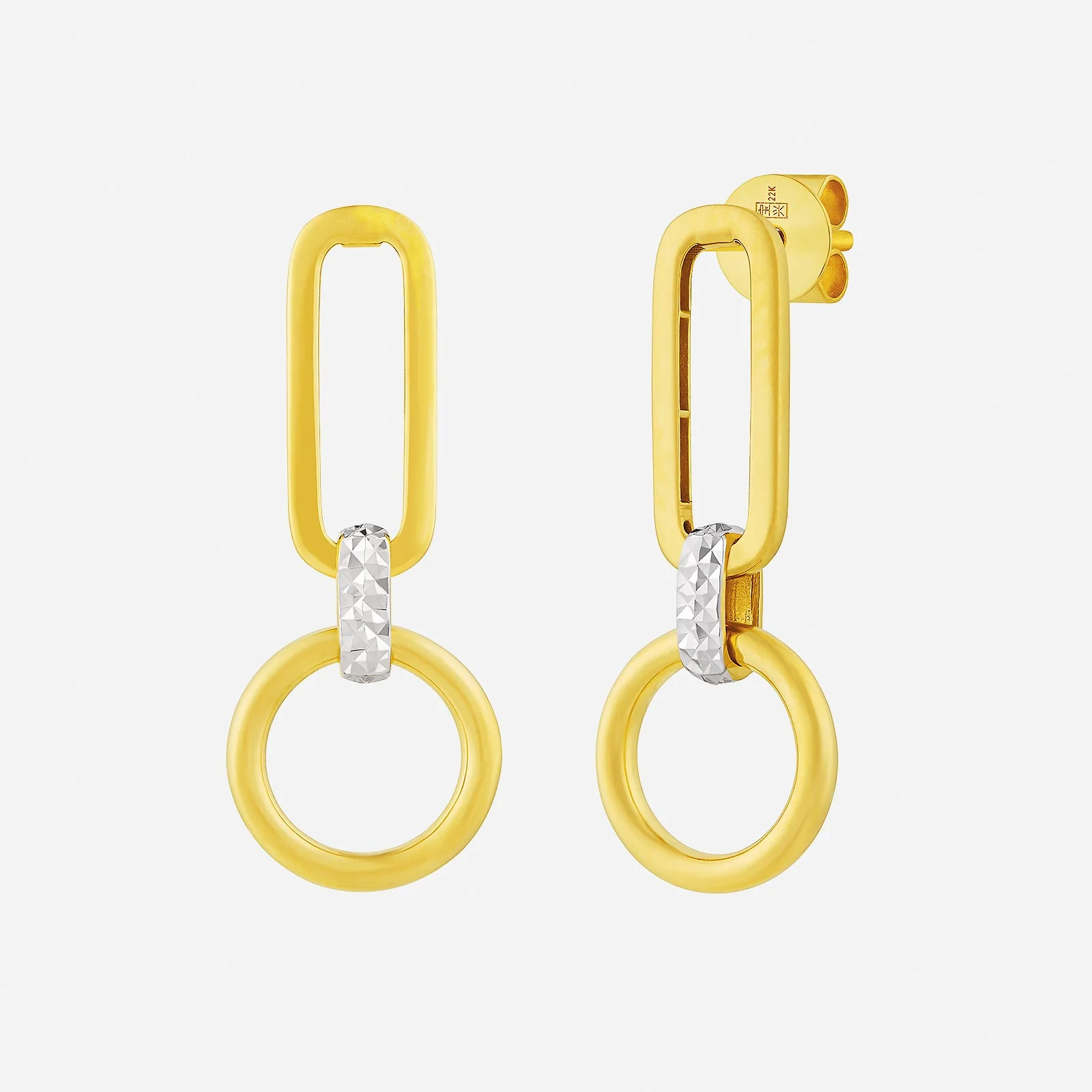 Circle of Glamour Earrings in Yellow White Gold (H22KGROUP236V1706A)