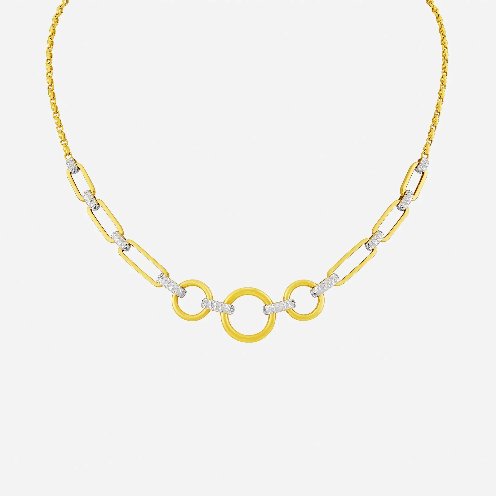 Circle of Glamour Necklace in Yellow White Gold (F22KGROUP236V0550A)
