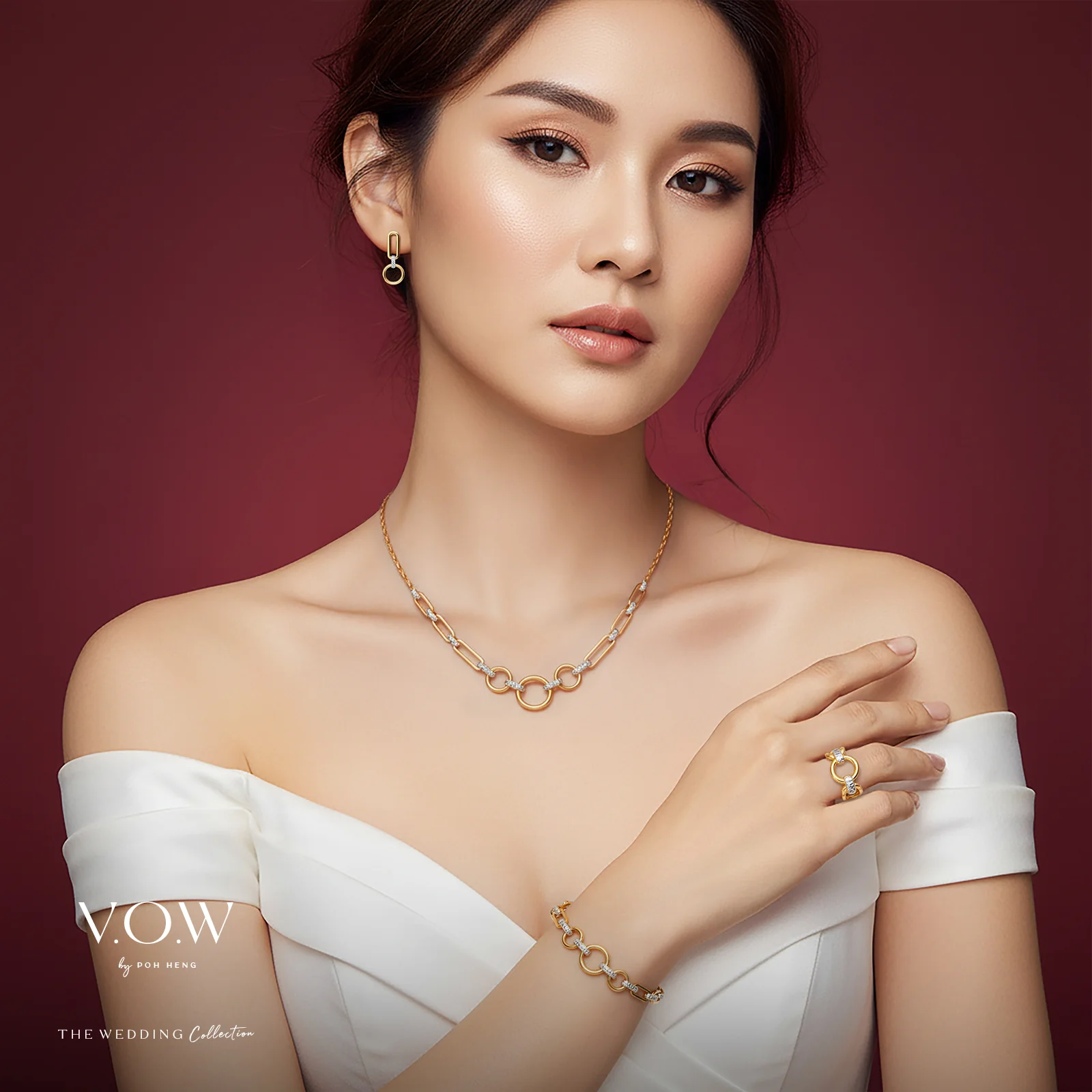 Circle of Glamour Ring in Yellow White Gold (A22KGROUP236V1107A) - Image 3