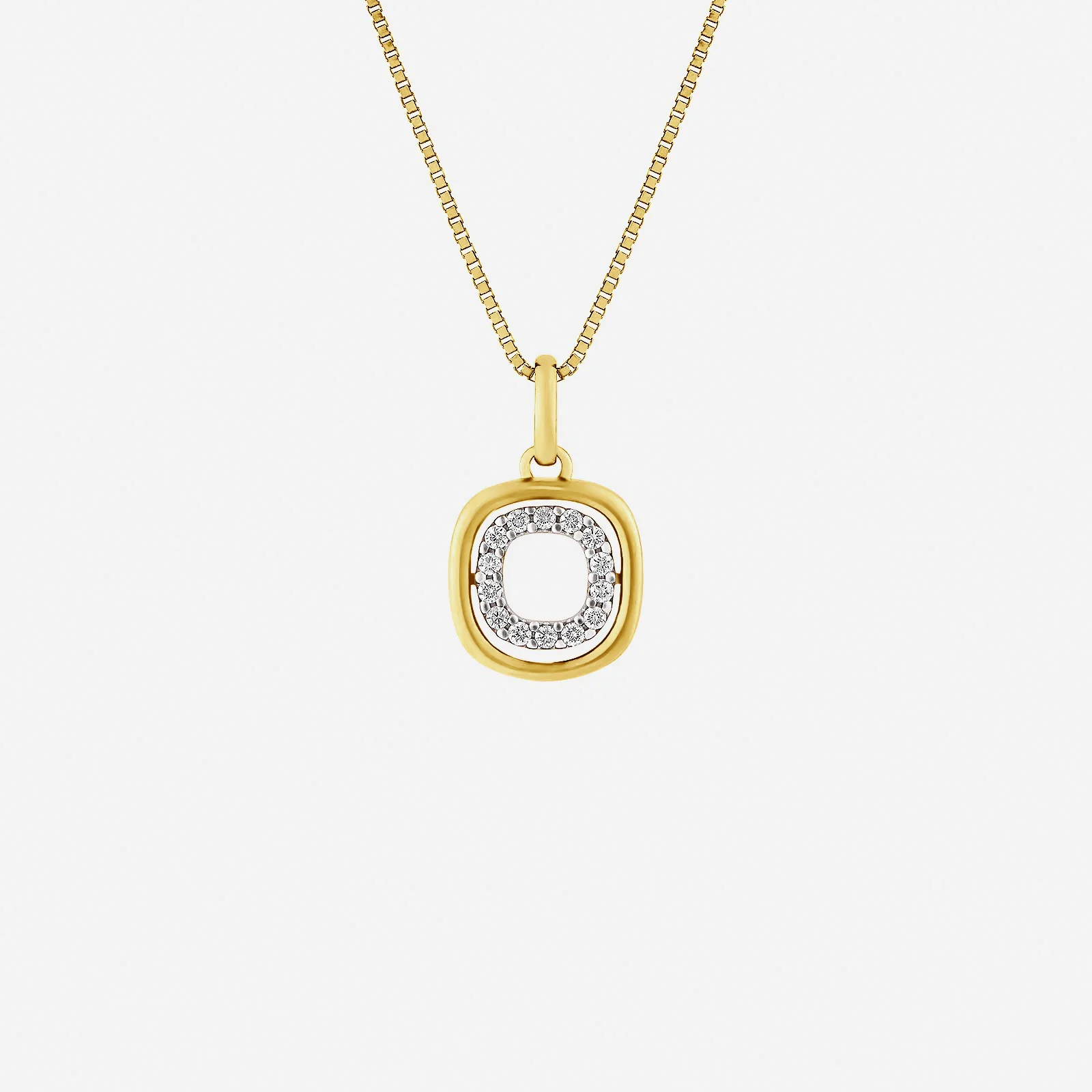 Circles of Radiant Diamond Pendant in Yellow White Gold (GDIAGROUP217V1762A)