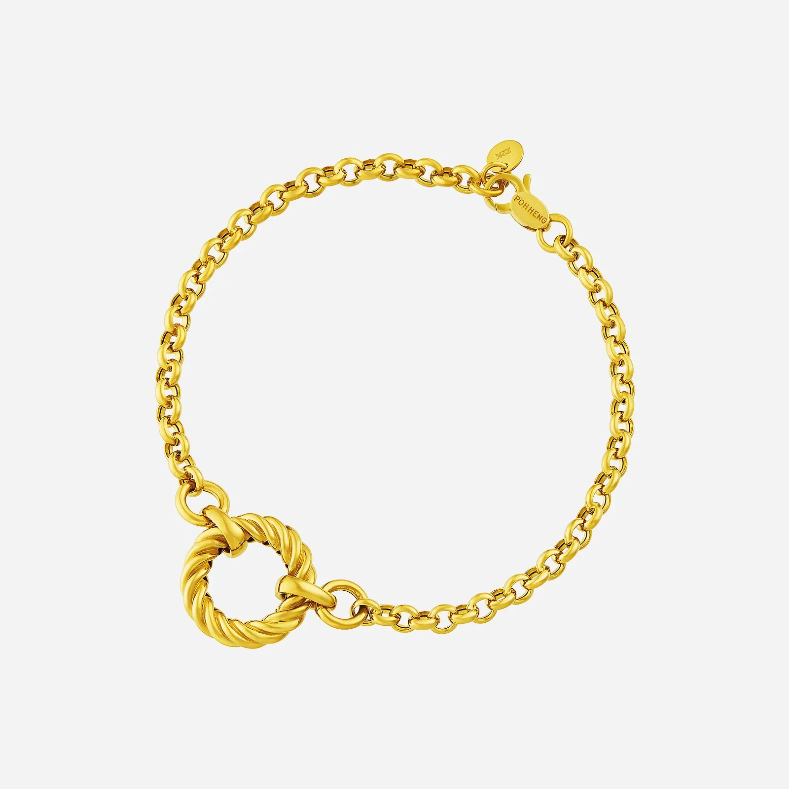 Circular Link Bracelet in Yellow Gold (E22KGROUP225V0647A)