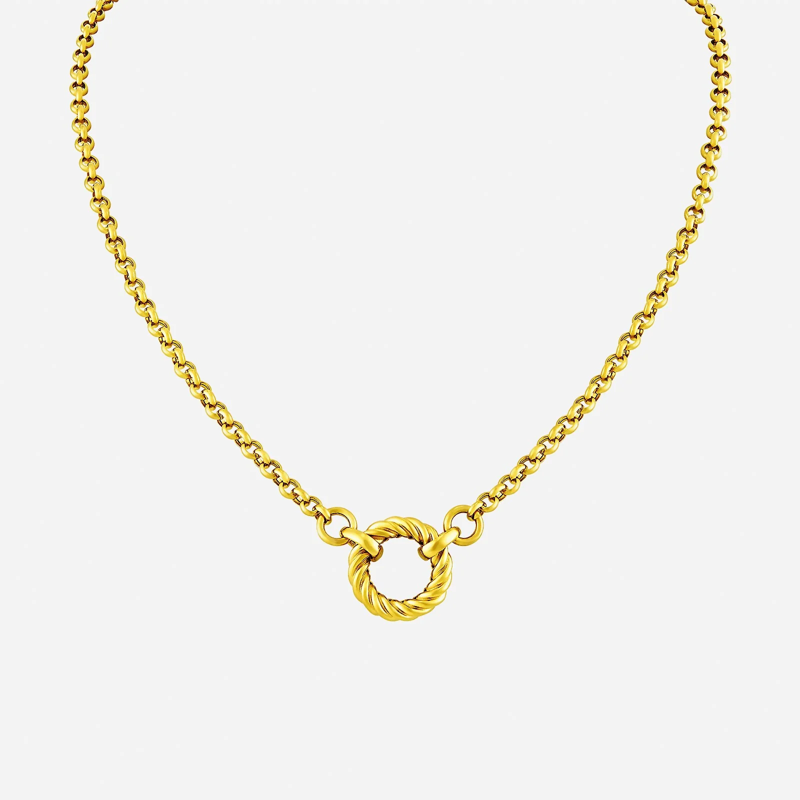 Circular Link Necklace in Yellow Gold	 (F22KGROUP225V0528A)