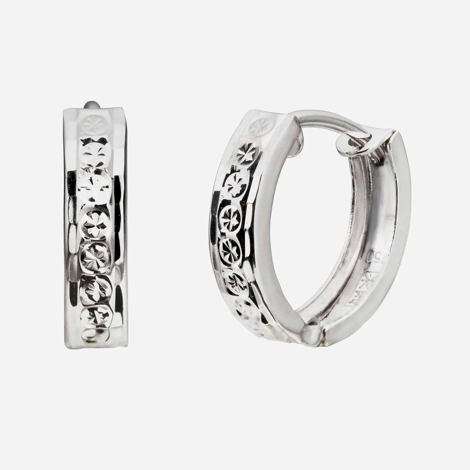 Crafted Huggie Earrings in White Gold (HSTYLE009R0008A)