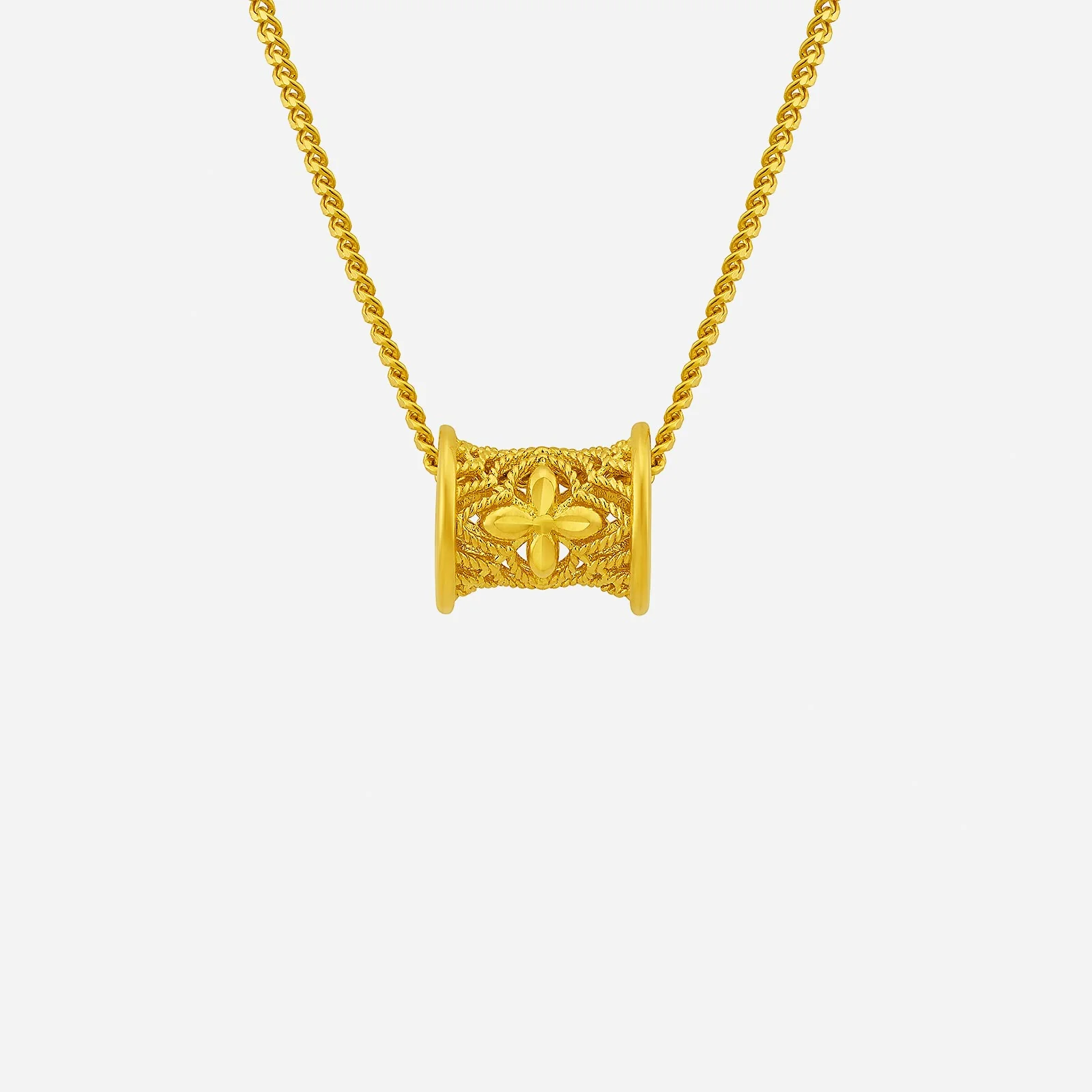 Crafted Roll Pendant in Yellow Gold (G999STYLE1630A)