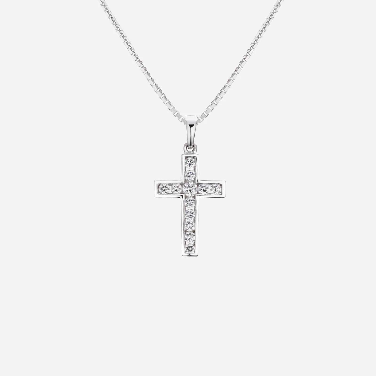 Cross Diamond Pendant in White Gold (GCROSS003X0002A)