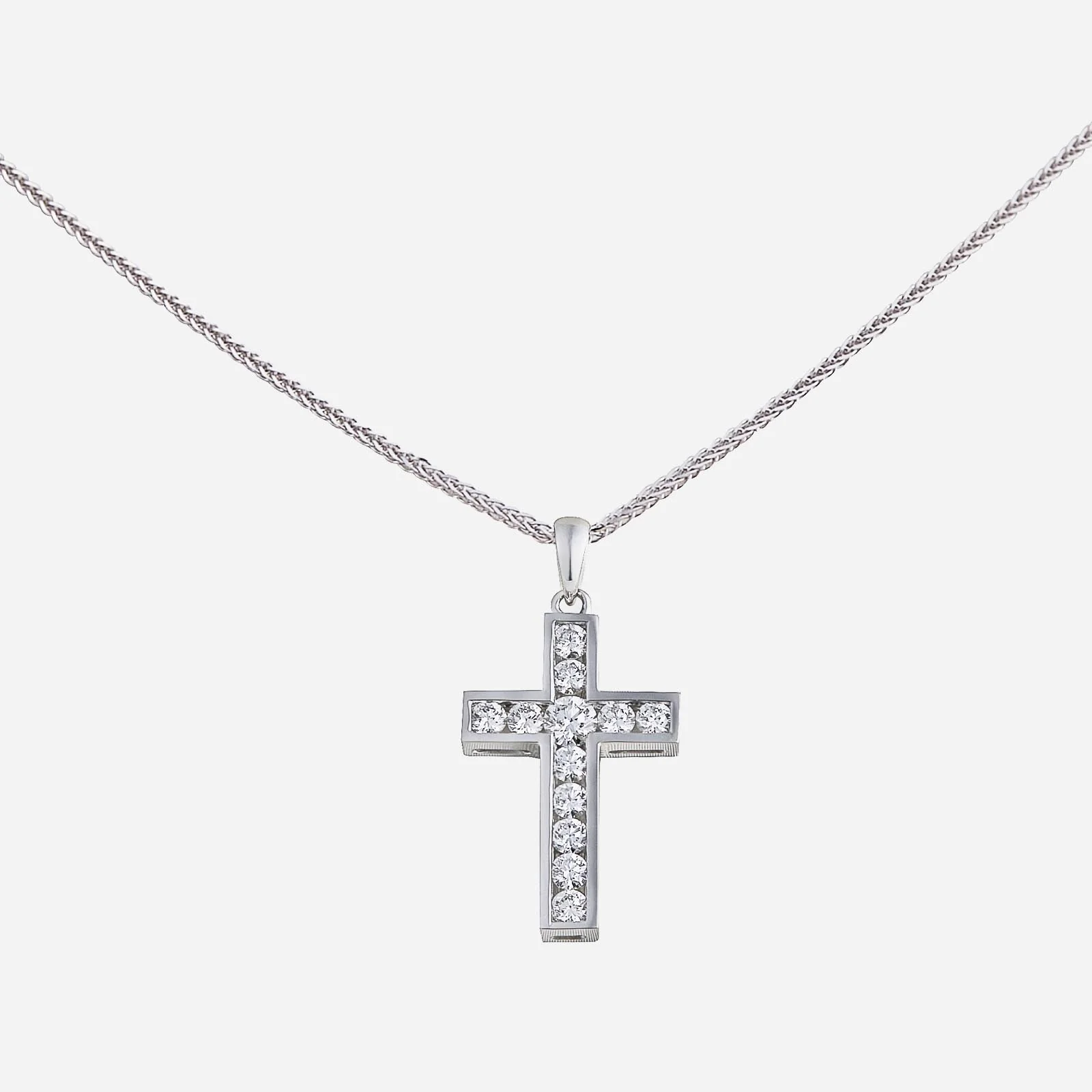 Cross Diamond Pendant in White Gold (GDIACROSS003X1135A)