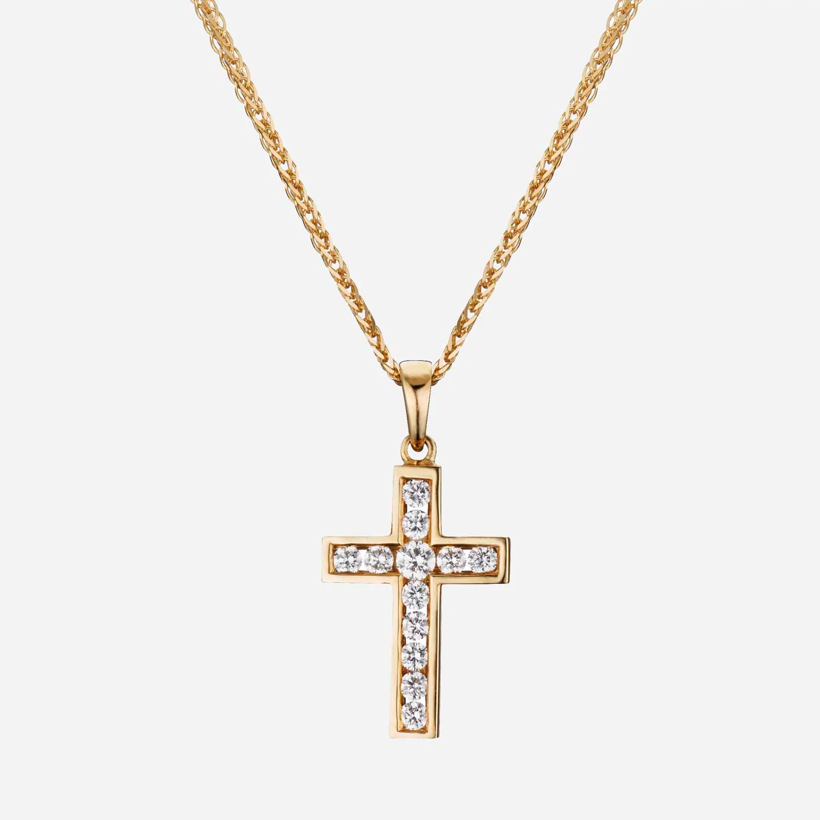 Cross Diamond Pendant in Yellow Gold (GDIACROSSY003X1142A)