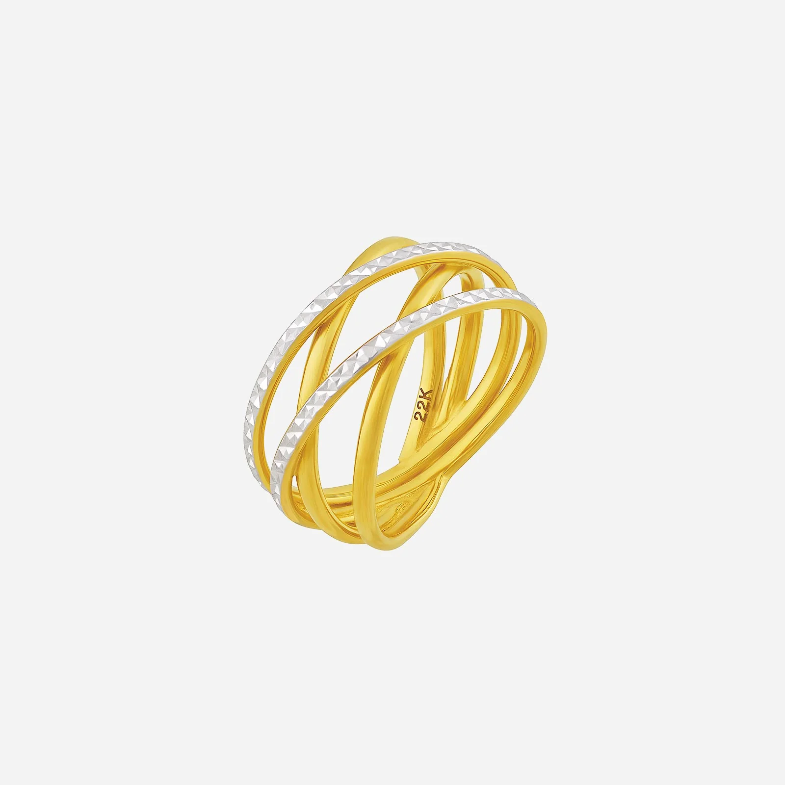 Cross Ring in Yellow White Gold (A22KSTYLE1000A)