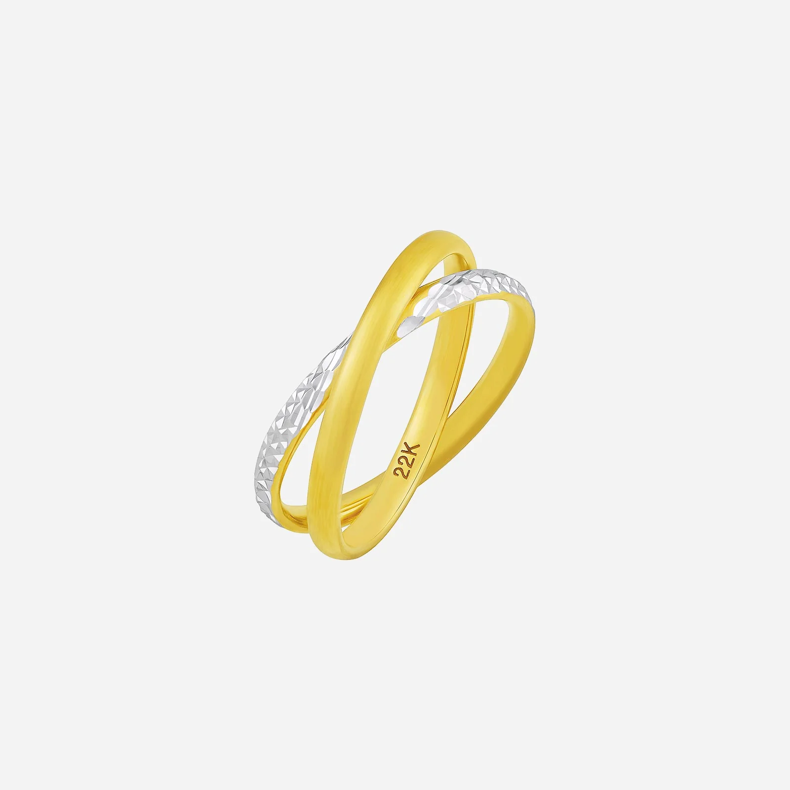 Cross Ring in Yellow White Gold (A22KSTYLE1004A)