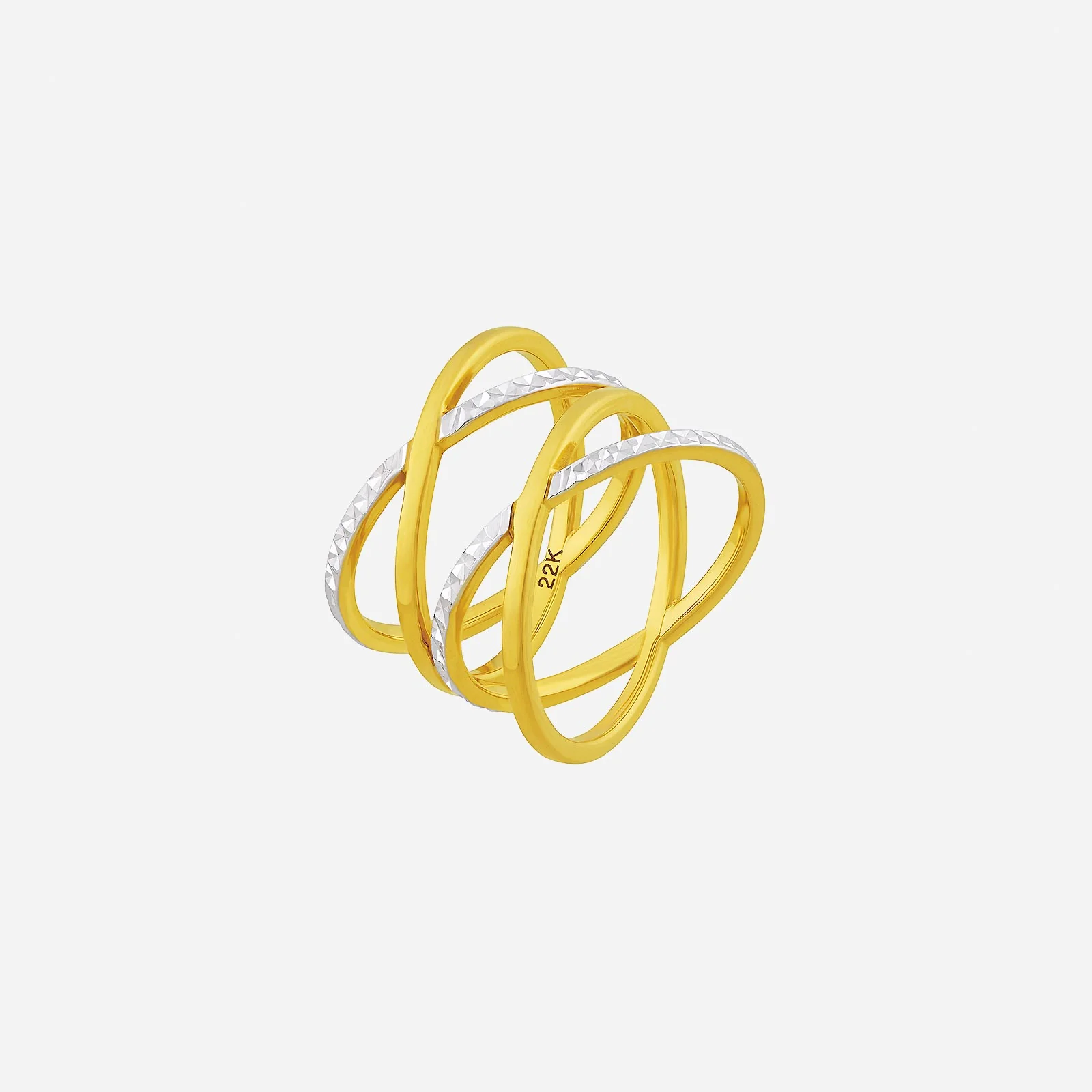 Cross Ring in Yellow White Gold (A22KSTYLE1049A)