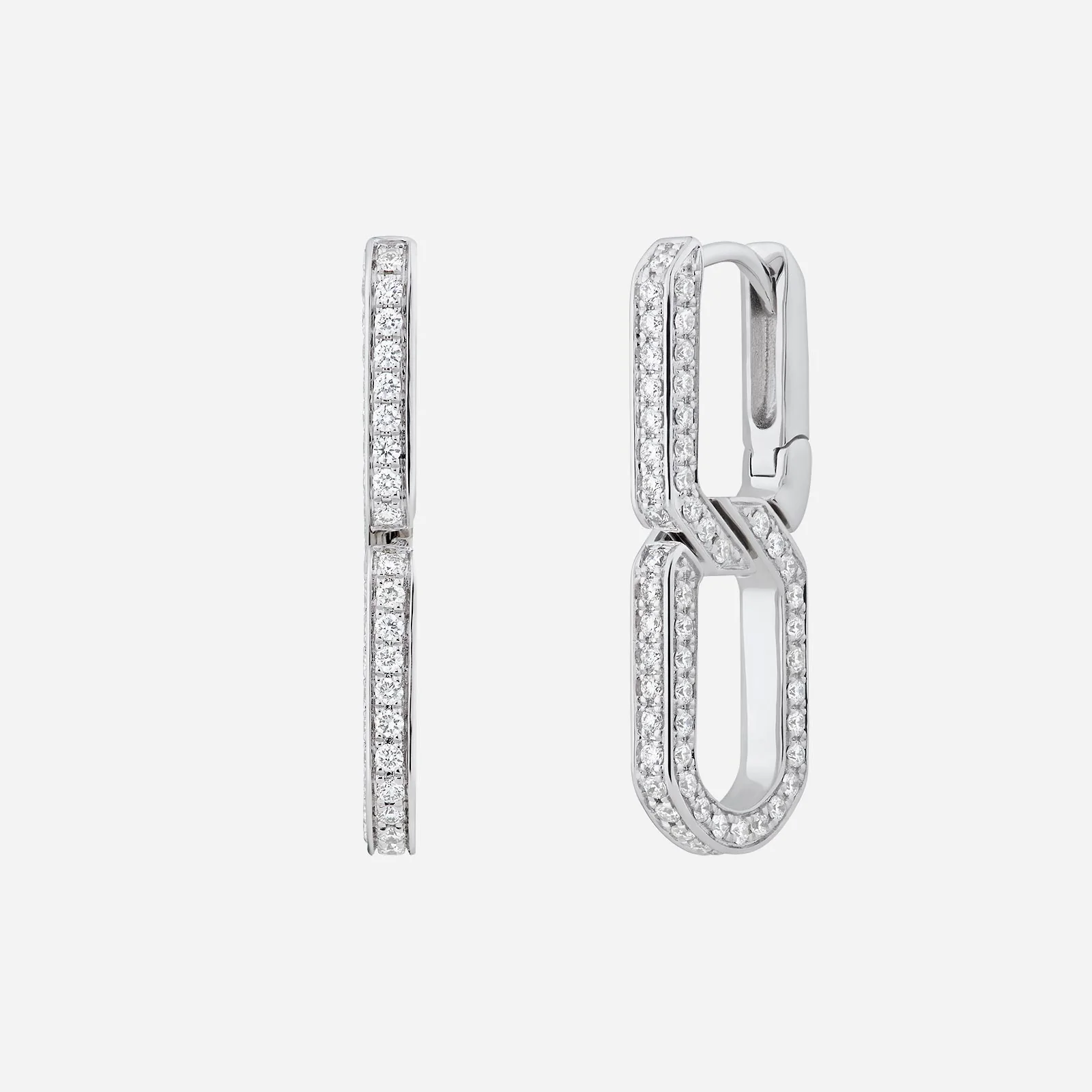 Curb Diamond Earrings in White Gold (HDIASTYLE1311A)