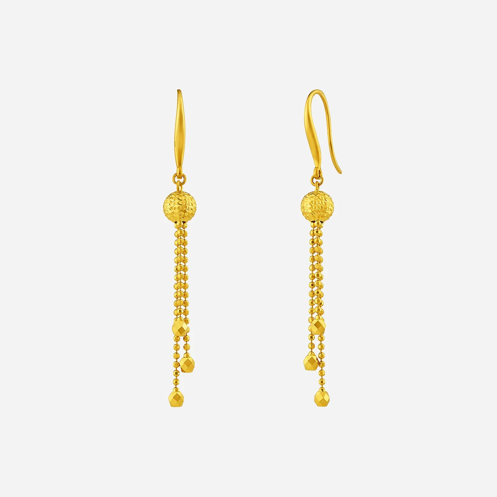 Dangling Beaded Earrings in Yellow Gold (H999GROUP138V1380A)