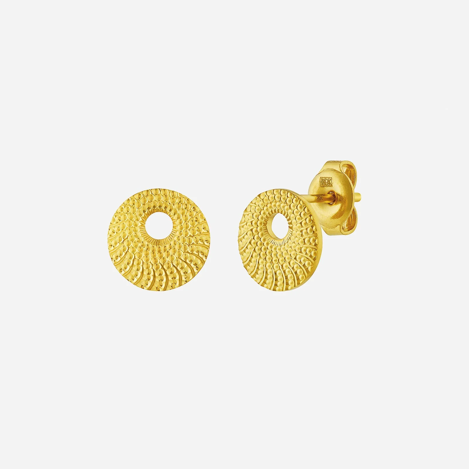Dazzling Circle Earrings in Yellow Gold (H22KSTYLE1477A)