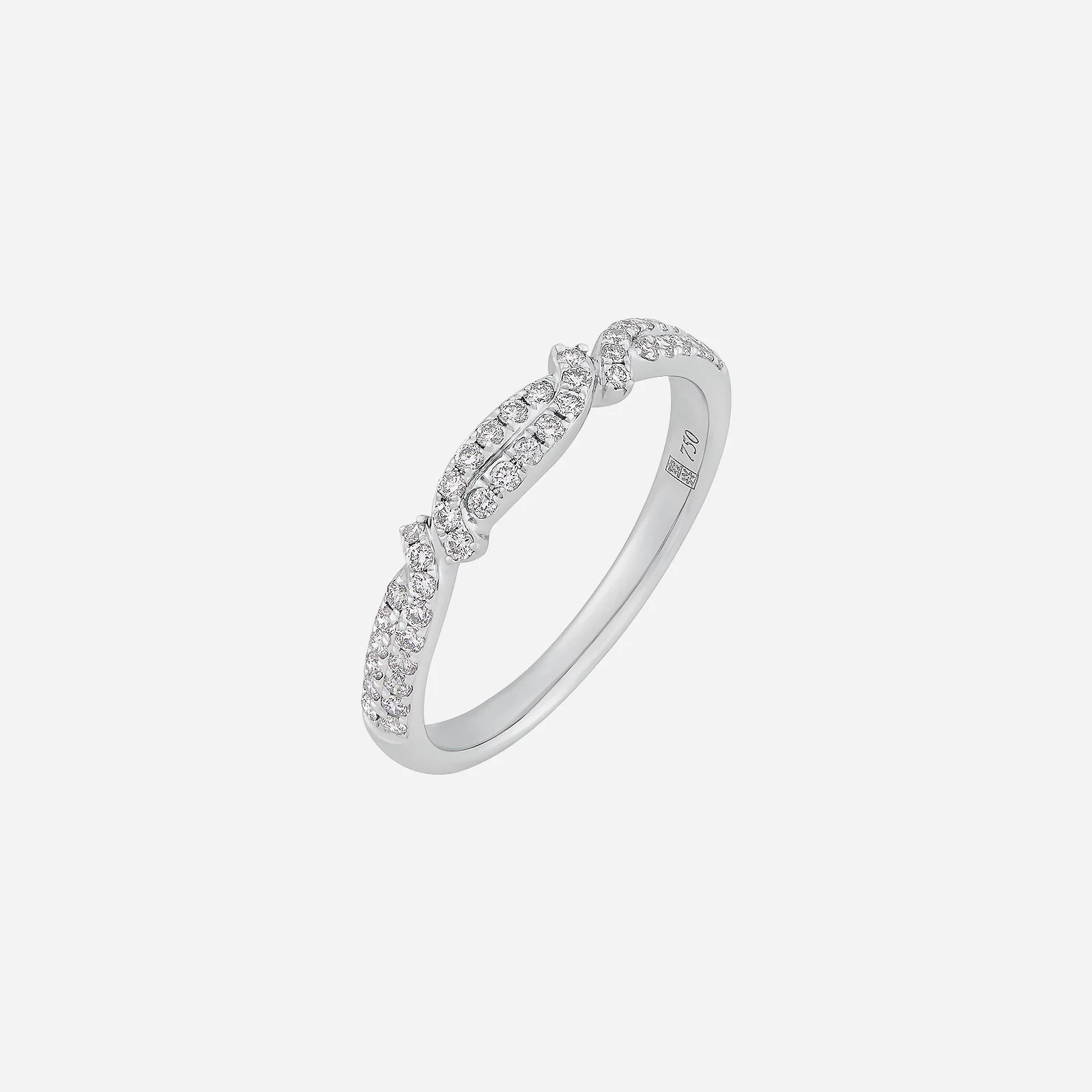 Delicate Twist Diamond Ring in White Gold (ADIASTYLE1054A)