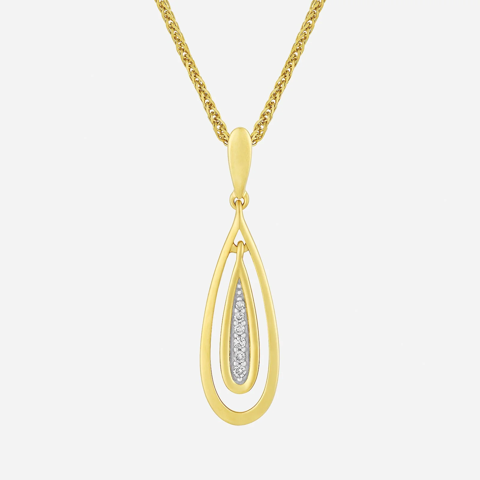 Dewdrop Diamond Pendant in Yellow White Gold (GDIAGROUP169V1645A)