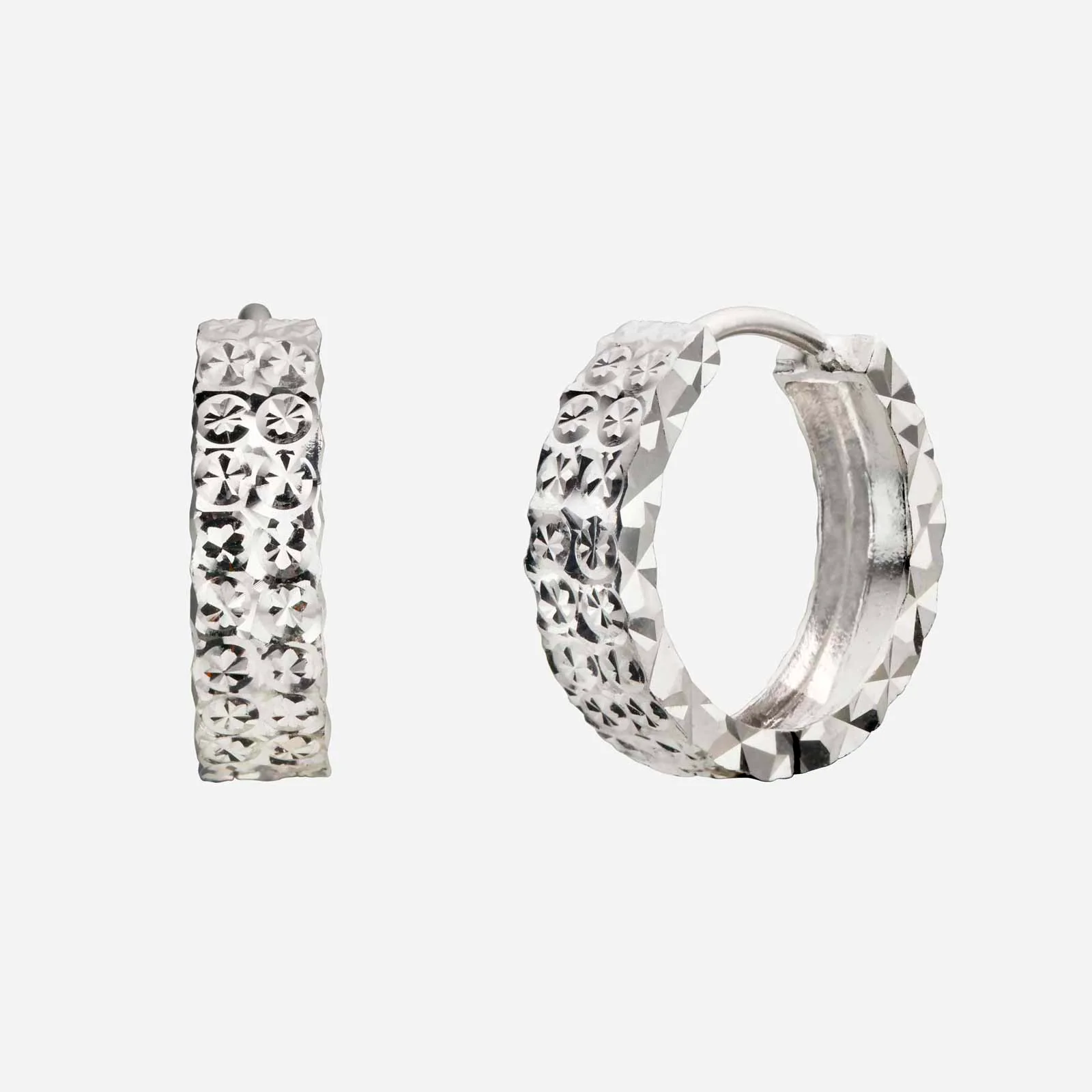 Diamond Cut Earrings in White Gold (HSTYLE063F0002A)