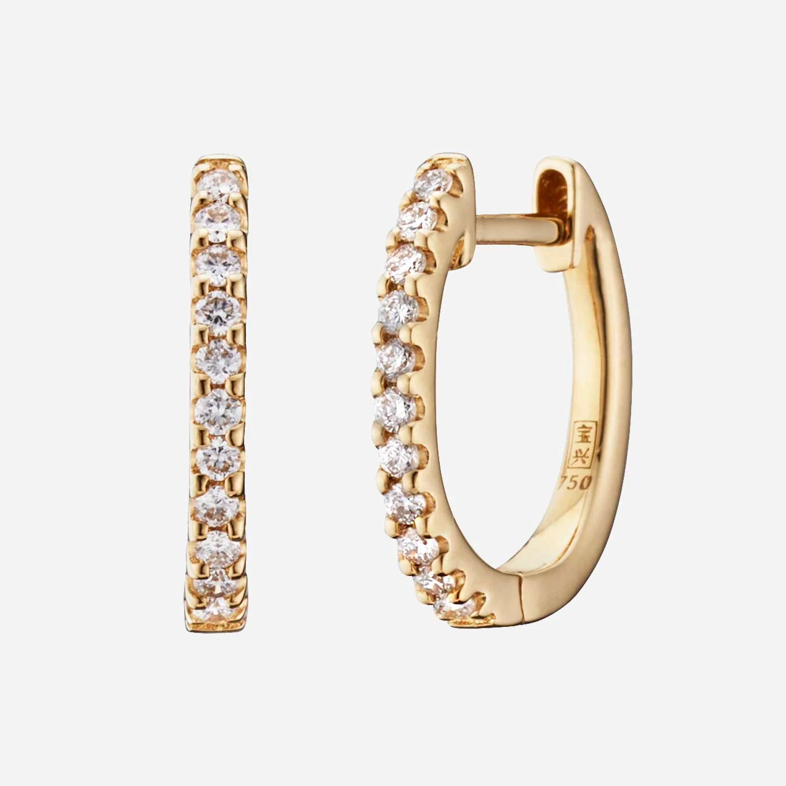 Diamond Huggie Earrings in Yellow Gold (HDIALINESY003H1010A)