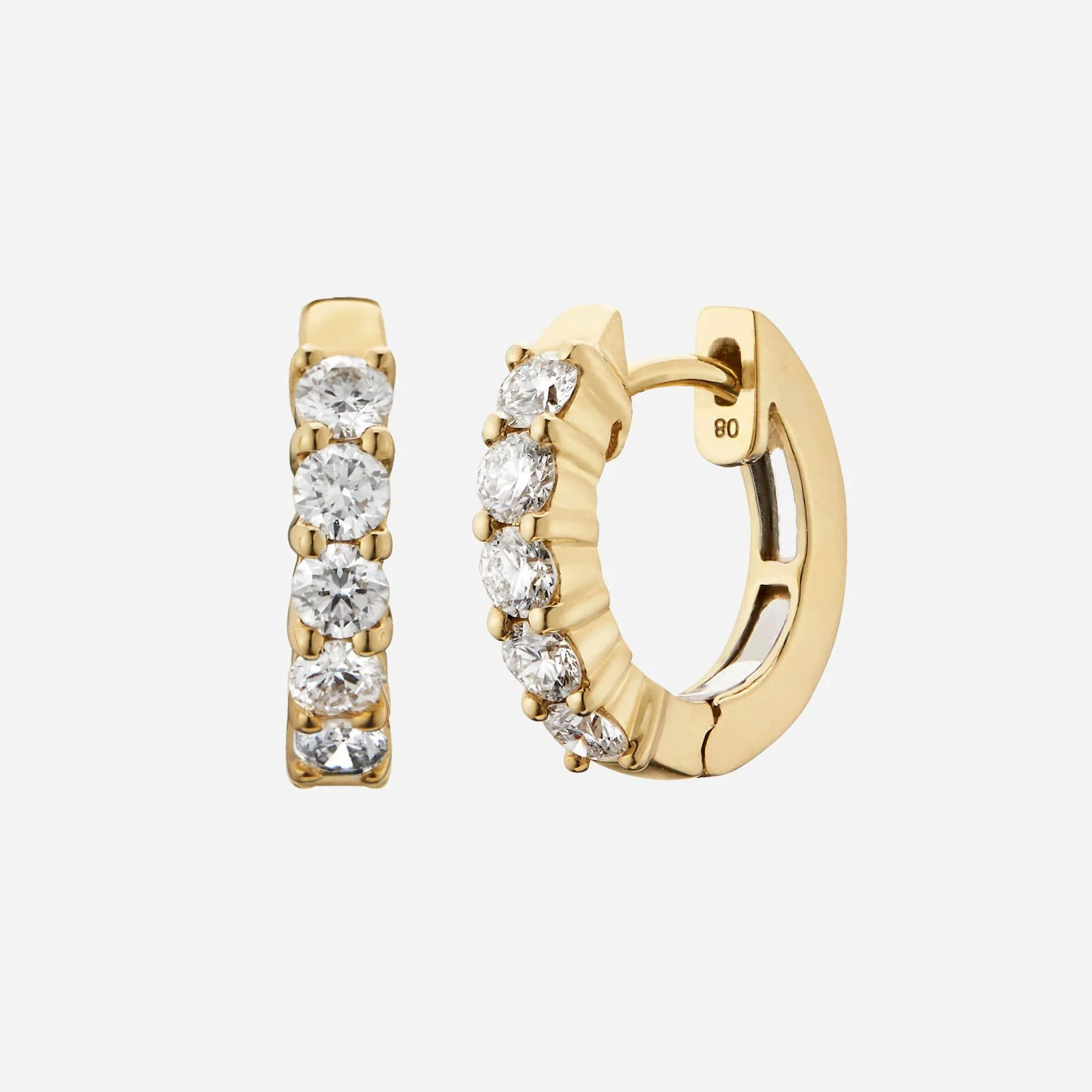Diamond Huggie Earrings in Yellow Gold (HDIALINESY007X1011A)
