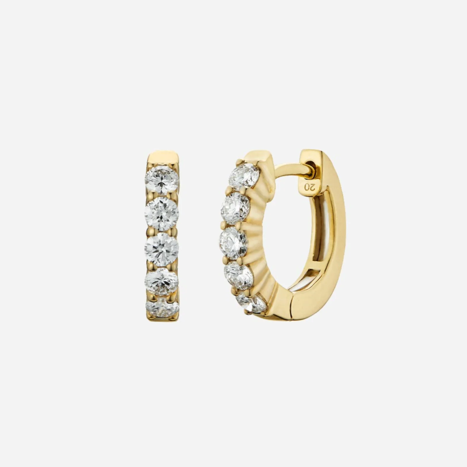 Diamond Huggie Earrings in Yellow Gold (HDIALINESY007X1012A)