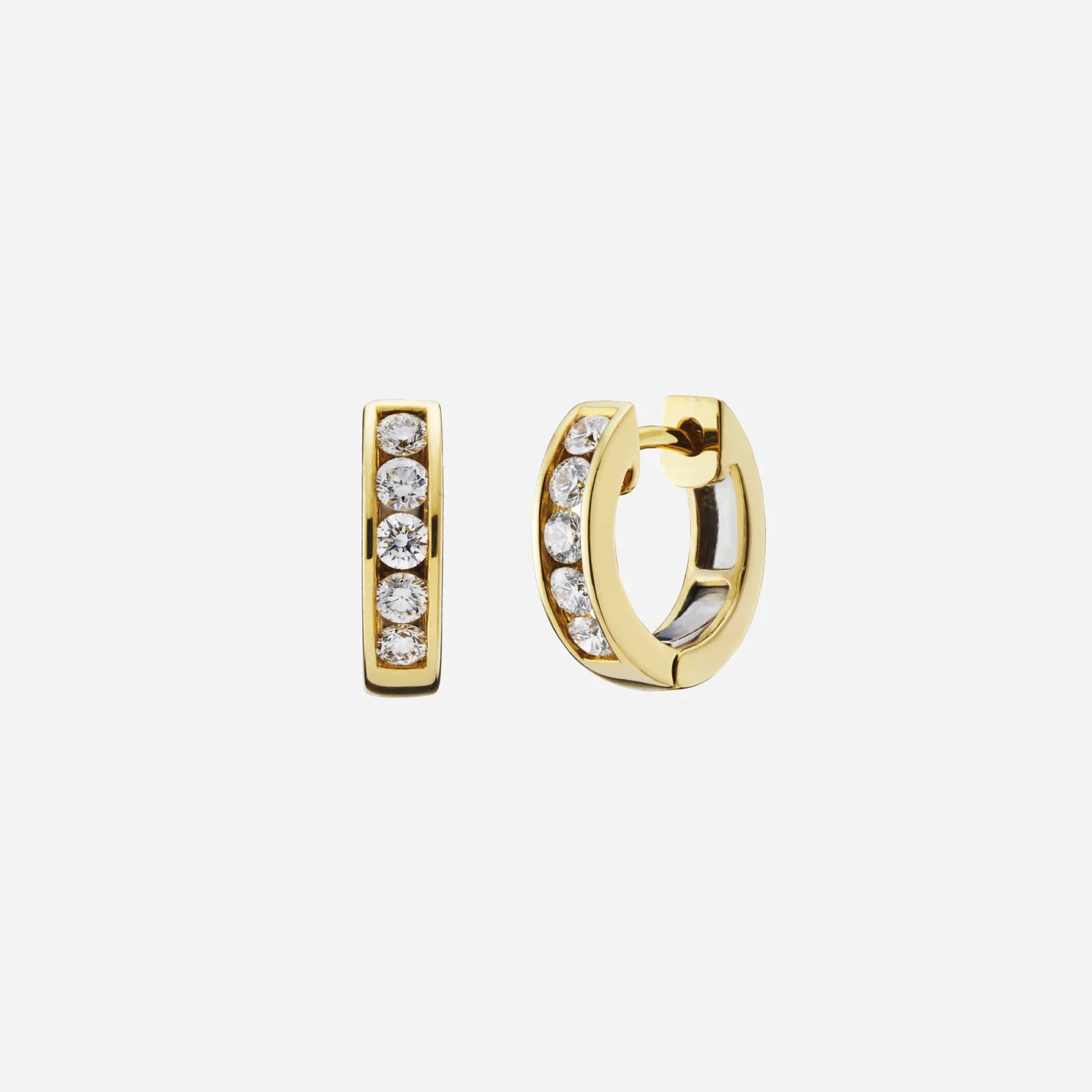 Diamond Huggie Earrings in Yellow Gold (HDIALINESY707X1013A)